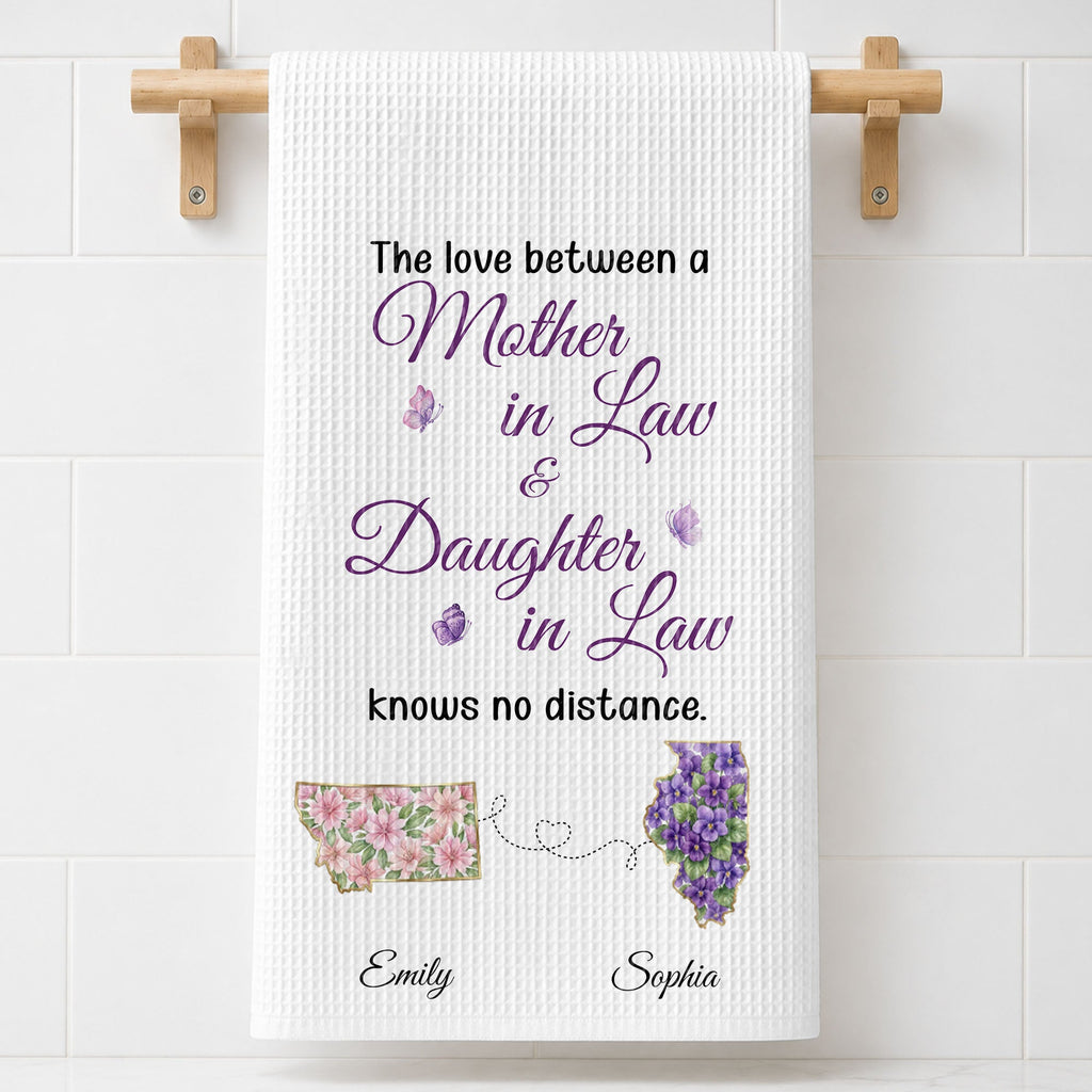 Personalized Kitchen Towel Gift for Daughter-in-Law with Flowers Kitchen Towel GradoCreations