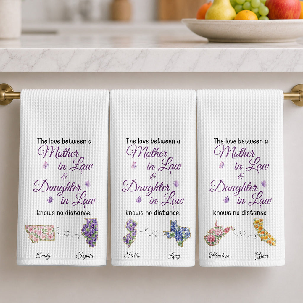 Personalized Kitchen Towel Gift for Daughter-in-Law with Flowers Kitchen Towel GradoCreations