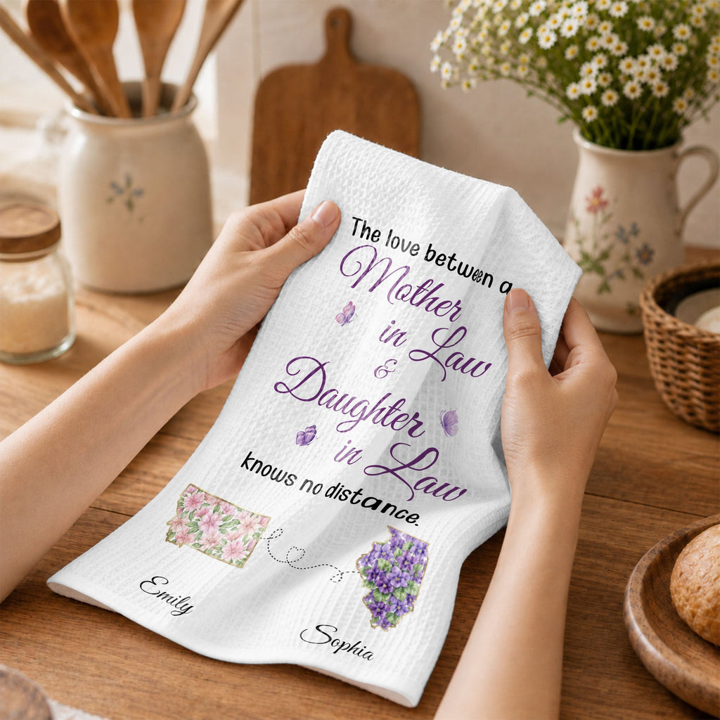 Personalized Kitchen Towel Gift for Daughter-in-Law with Flowers Kitchen Towel GradoCreations