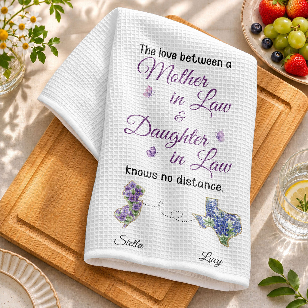 Personalized Kitchen Towel Gift for Daughter-in-Law with Flowers Kitchen Towel GradoCreations