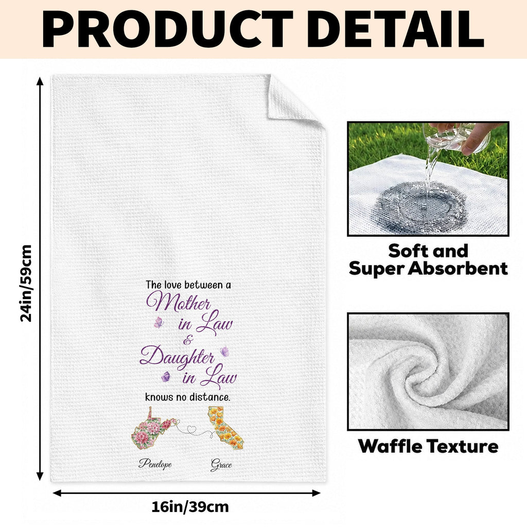Personalized Kitchen Towel Gift for Daughter-in-Law with Flowers Kitchen Towel GradoCreations
