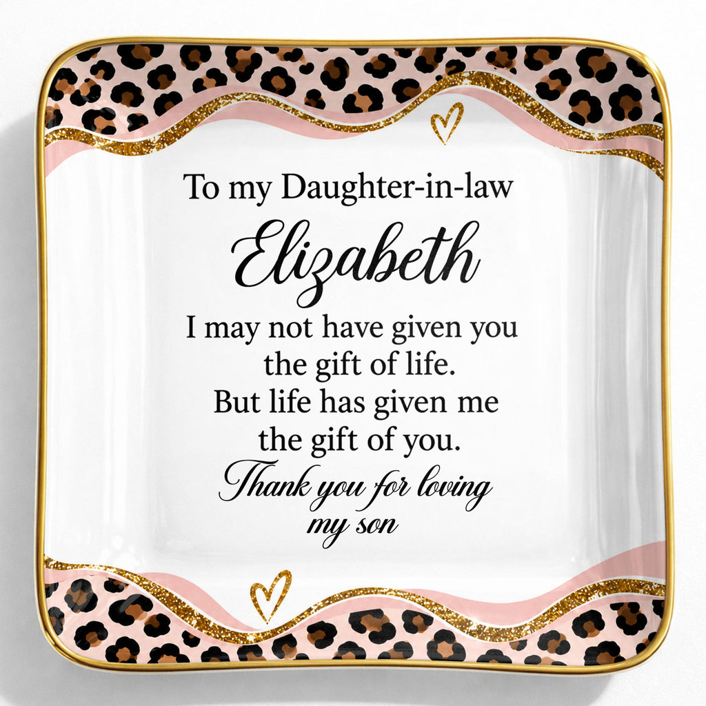 Personalized Leopard Pattern Jewelry Dish Gift for Daughter-in-Law Jewelry Dish GradoCreations