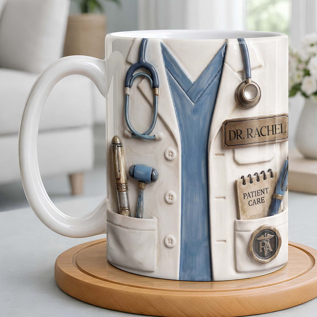 Personalized 3D Effect Mug Custom Name Gift for Doctors Edge-to-edge Mug GradoCreations