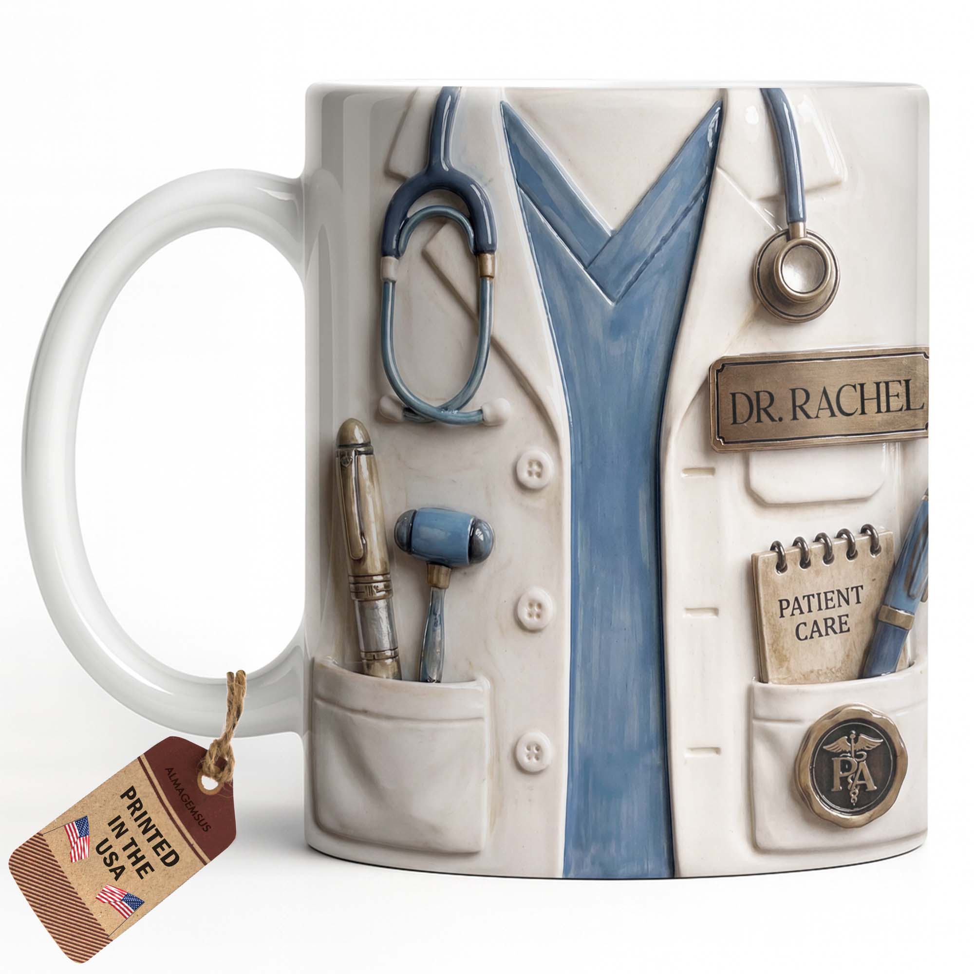 Personalized 3D Effect Mug Custom Name Gift for Doctors Edge-to-edge Mug GradoCreations