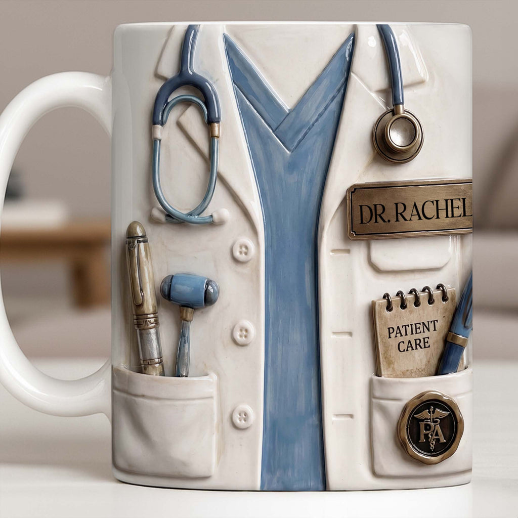 Personalized 3D Effect Mug Custom Name Gift for Doctors Edge-to-edge Mug GradoCreations