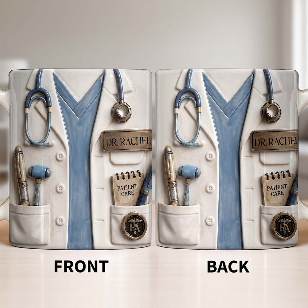 Personalized 3D Effect Mug Custom Name Gift for Doctors Edge-to-edge Mug GradoCreations
