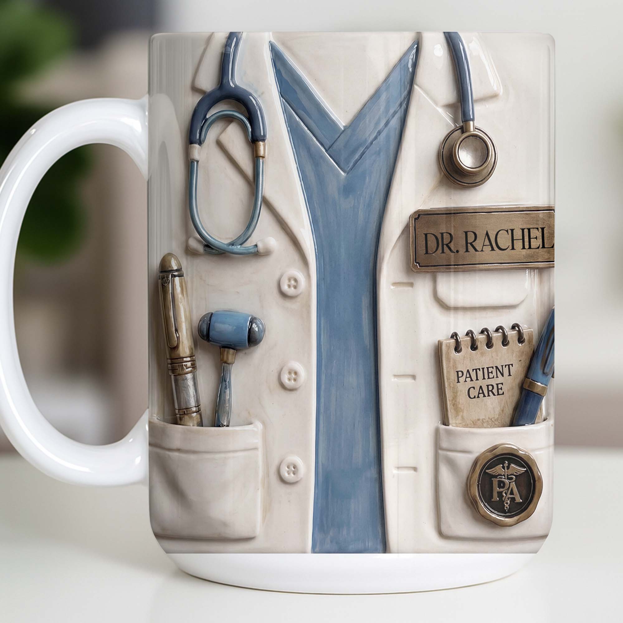 Personalized 3D Effect Mug Custom Name Gift for Doctors Edge-to-edge Mug GradoCreations