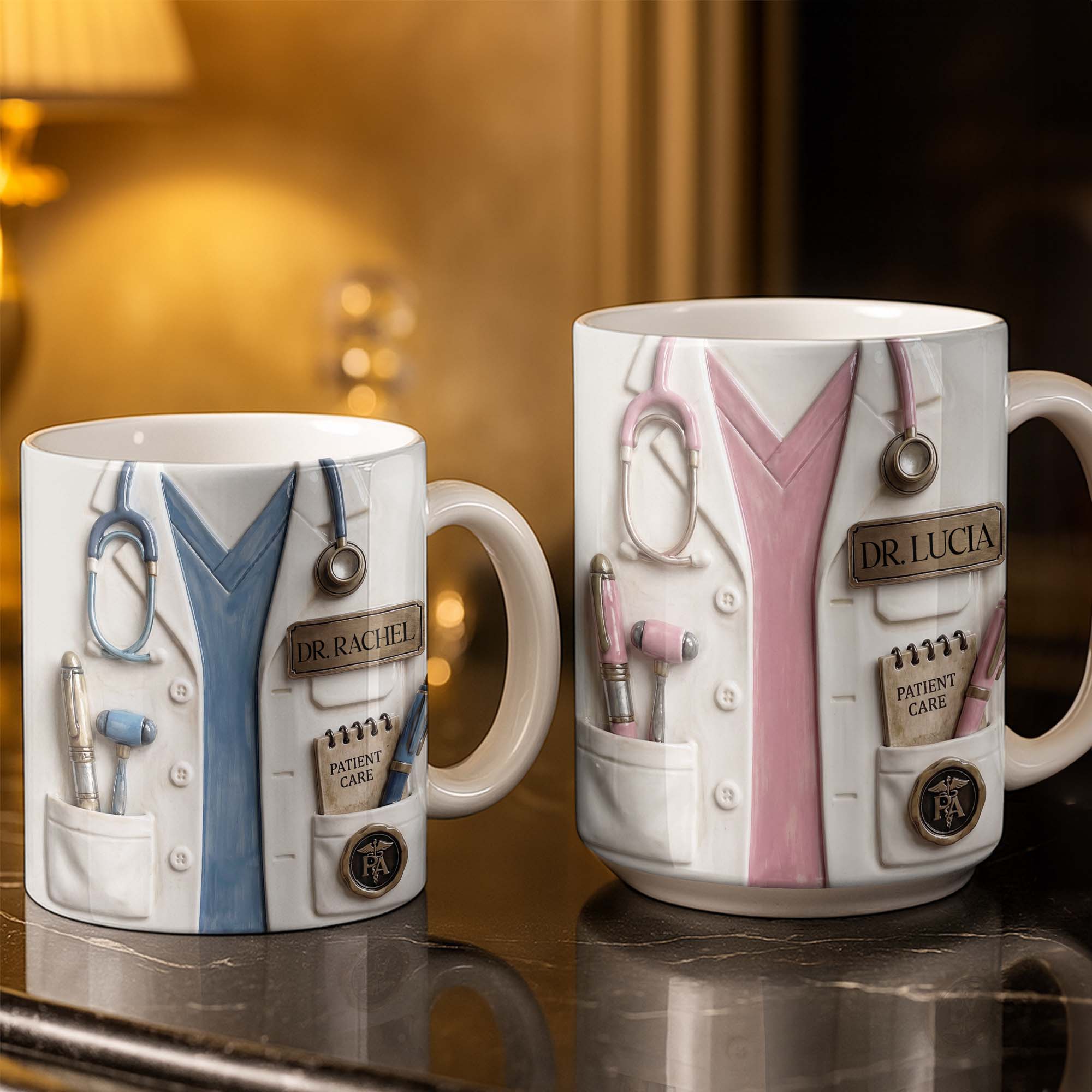Personalized 3D Effect Mug Custom Name Gift for Doctors Edge-to-edge Mug GradoCreations