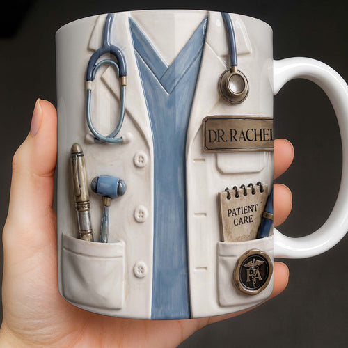 Personalized 3D Effect Mug Custom Name Gift for Doctors Edge-to-edge Mug GradoCreations