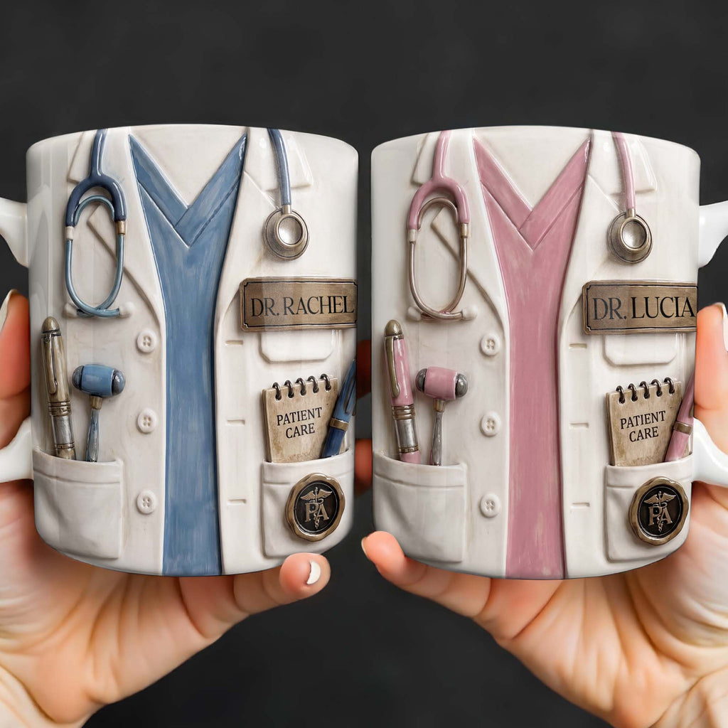 Personalized 3D Effect Mug Custom Name Gift for Doctors Edge-to-edge Mug GradoCreations