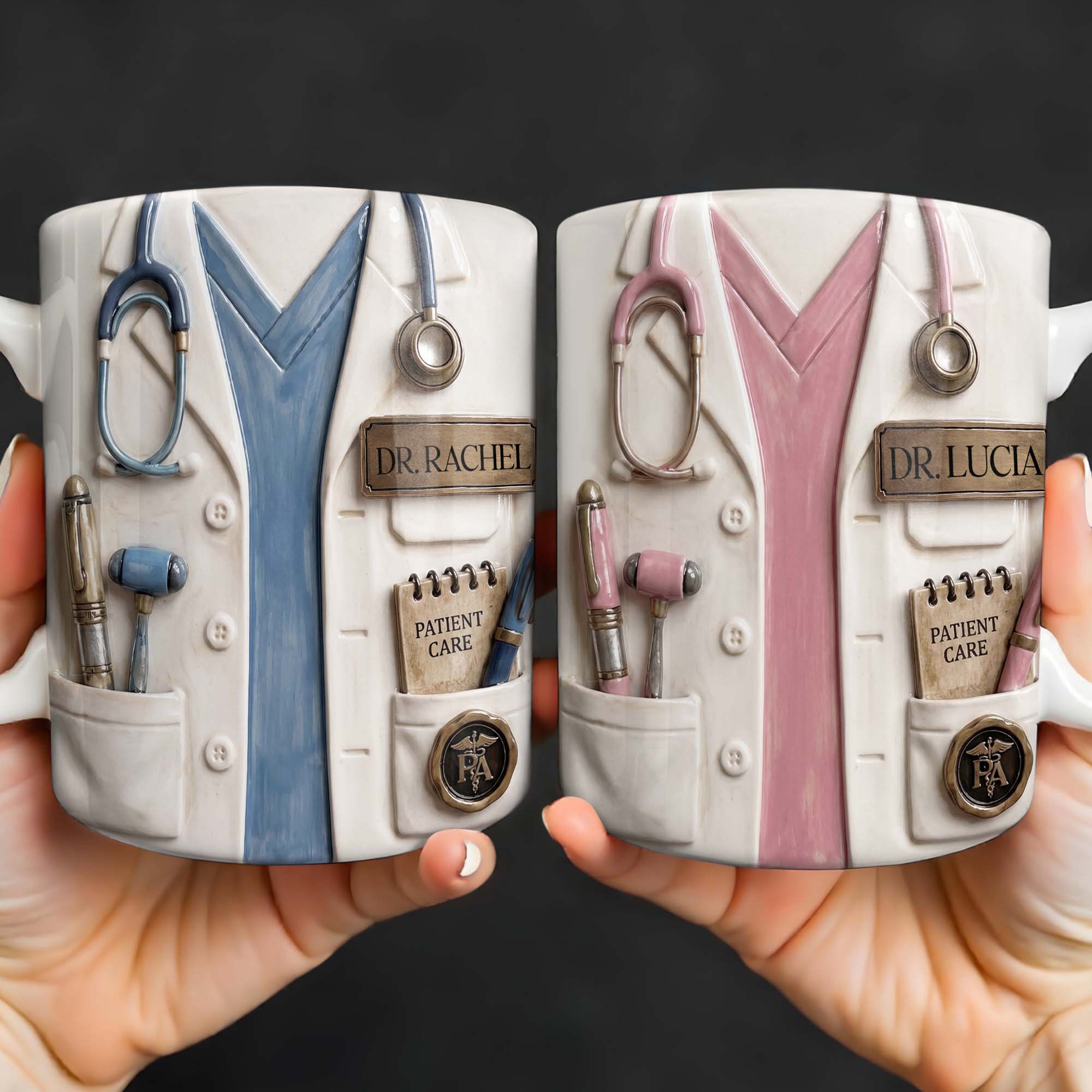Personalized 3D Effect Mug Custom Name Gift for Doctors Edge-to-edge Mug GradoCreations