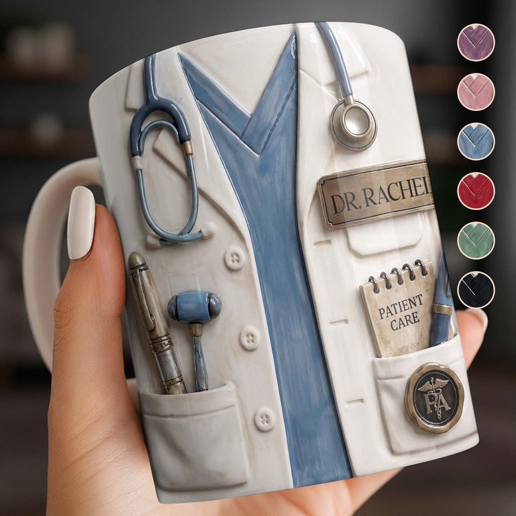 Personalized 3D Effect Mug Custom Name Gift for Doctors Edge-to-edge Mug GradoCreations