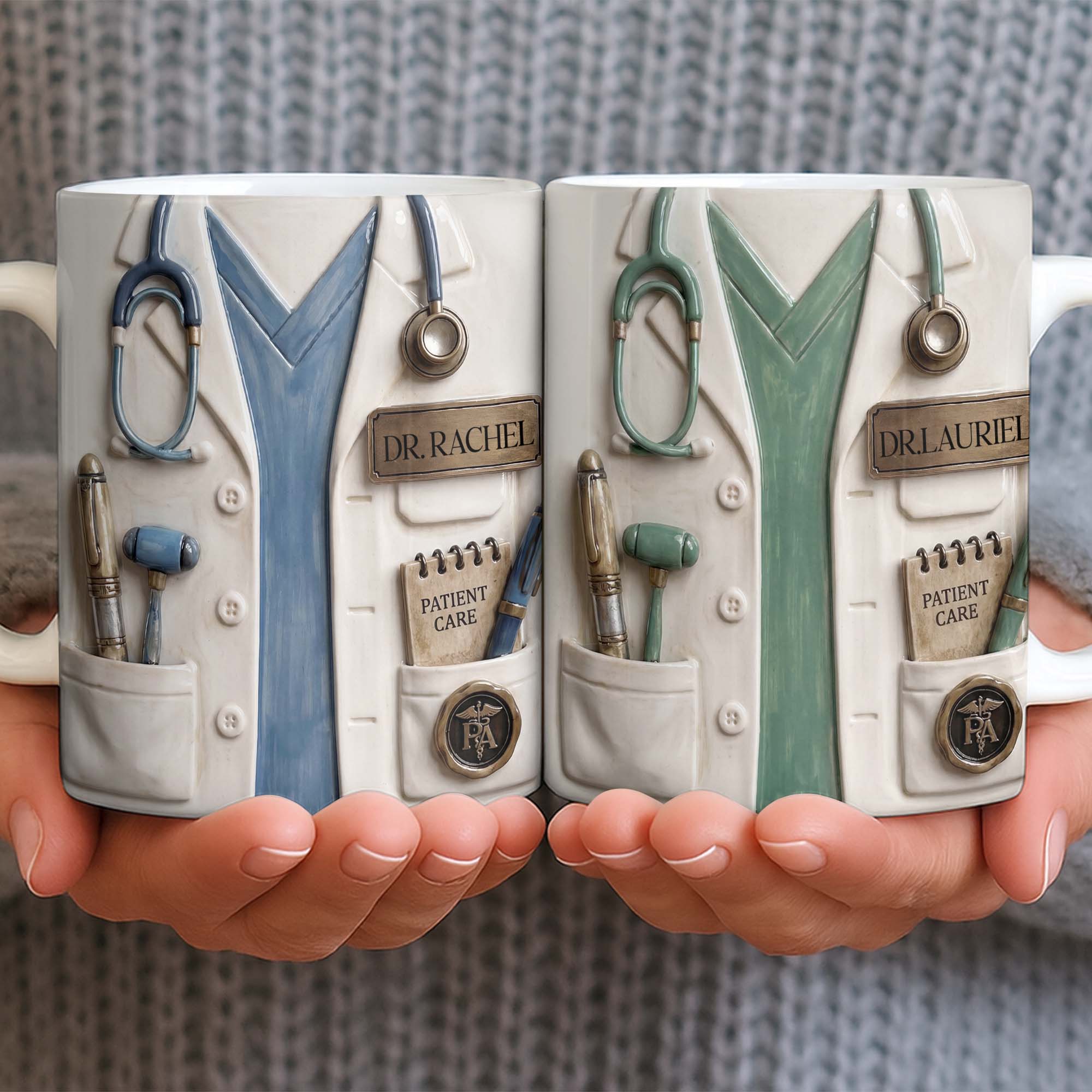 Personalized 3D Effect Mug Custom Name Gift for Doctors Edge-to-edge Mug GradoCreations