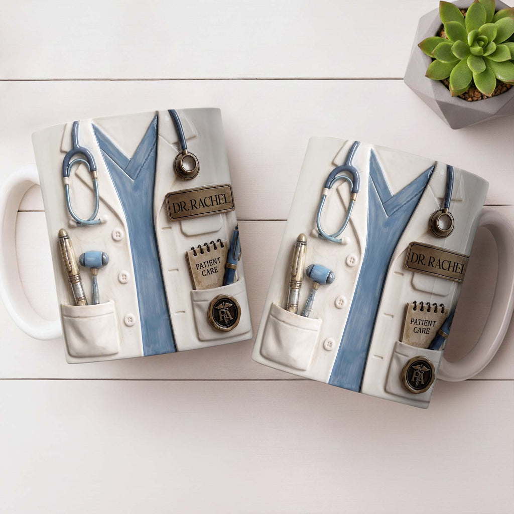 Personalized 3D Effect Mug Custom Name Gift for Doctors Edge-to-edge Mug GradoCreations