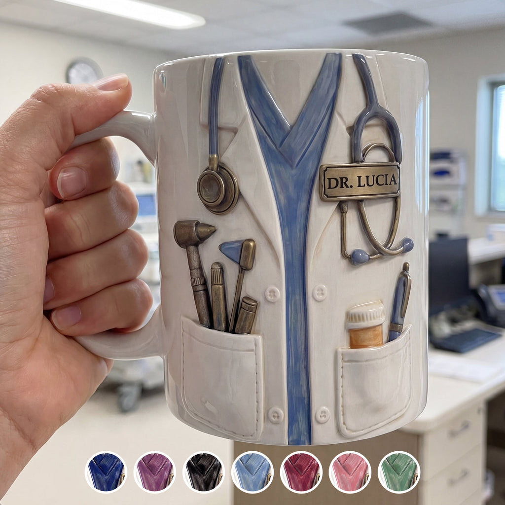 Personalized Doctor Coffee Mug Custom Name Medical Gift Edge-to-edge Mug GradoCreations