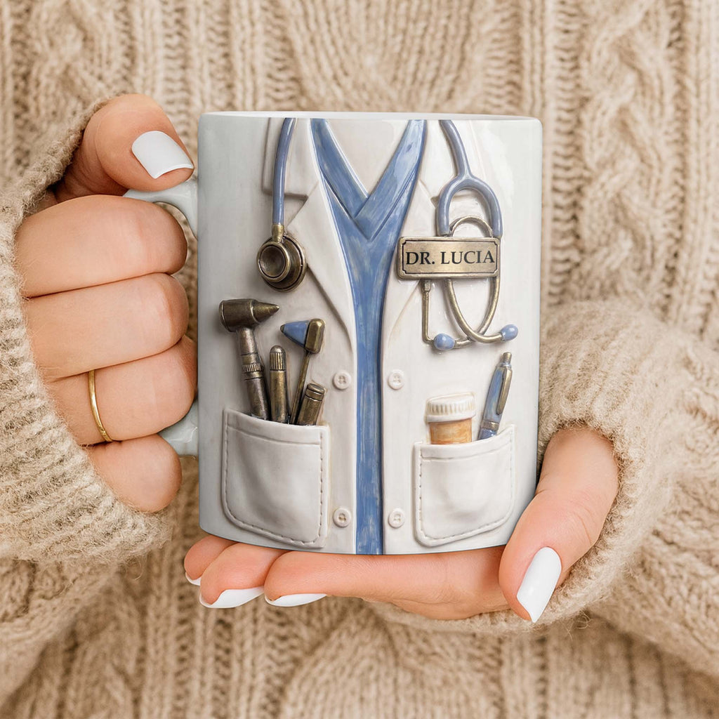 Personalized Doctor Coffee Mug Custom Name Medical Gift Edge-to-edge Mug GradoCreations