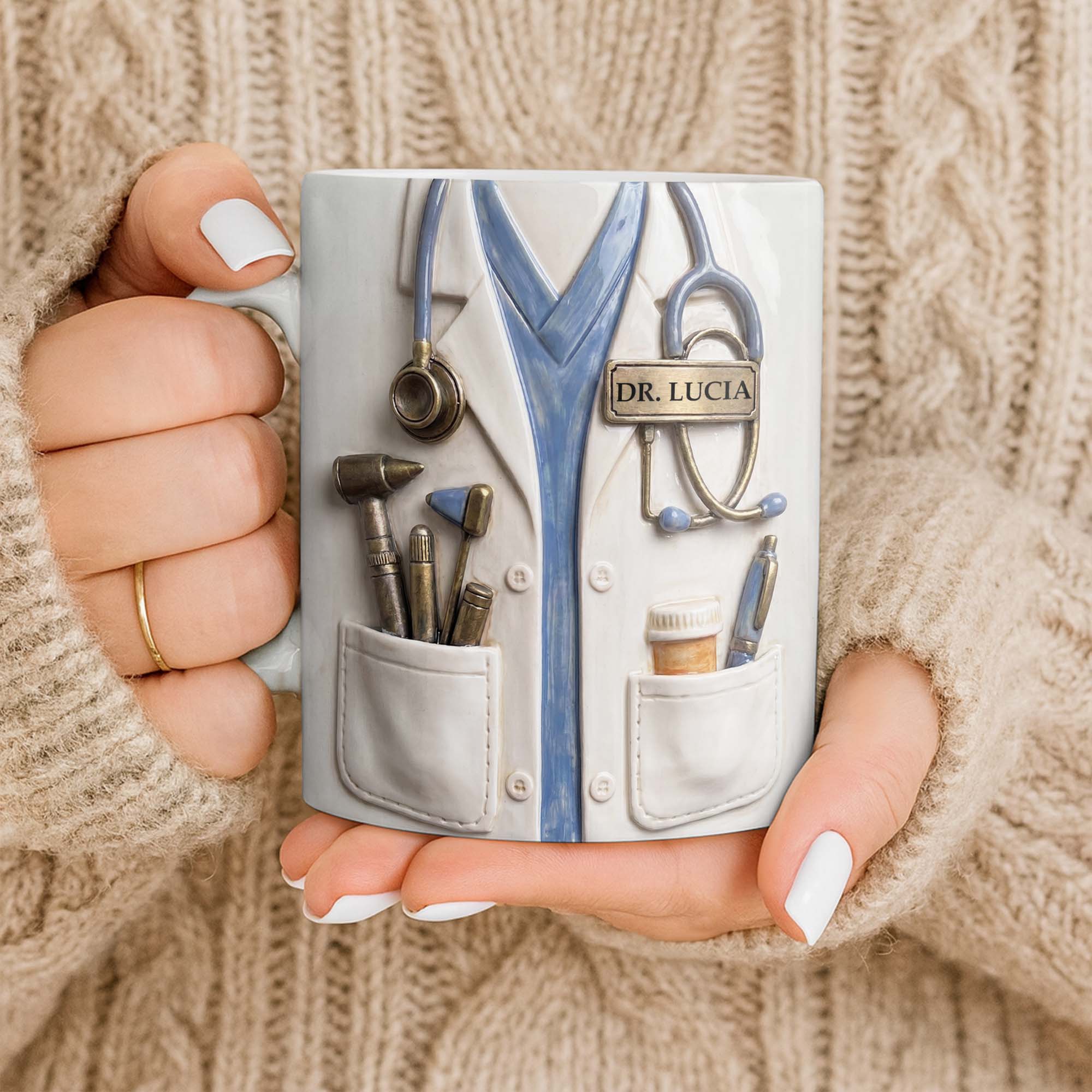 Personalized Doctor Coffee Mug Custom Name Medical Gift Edge-to-edge Mug GradoCreations