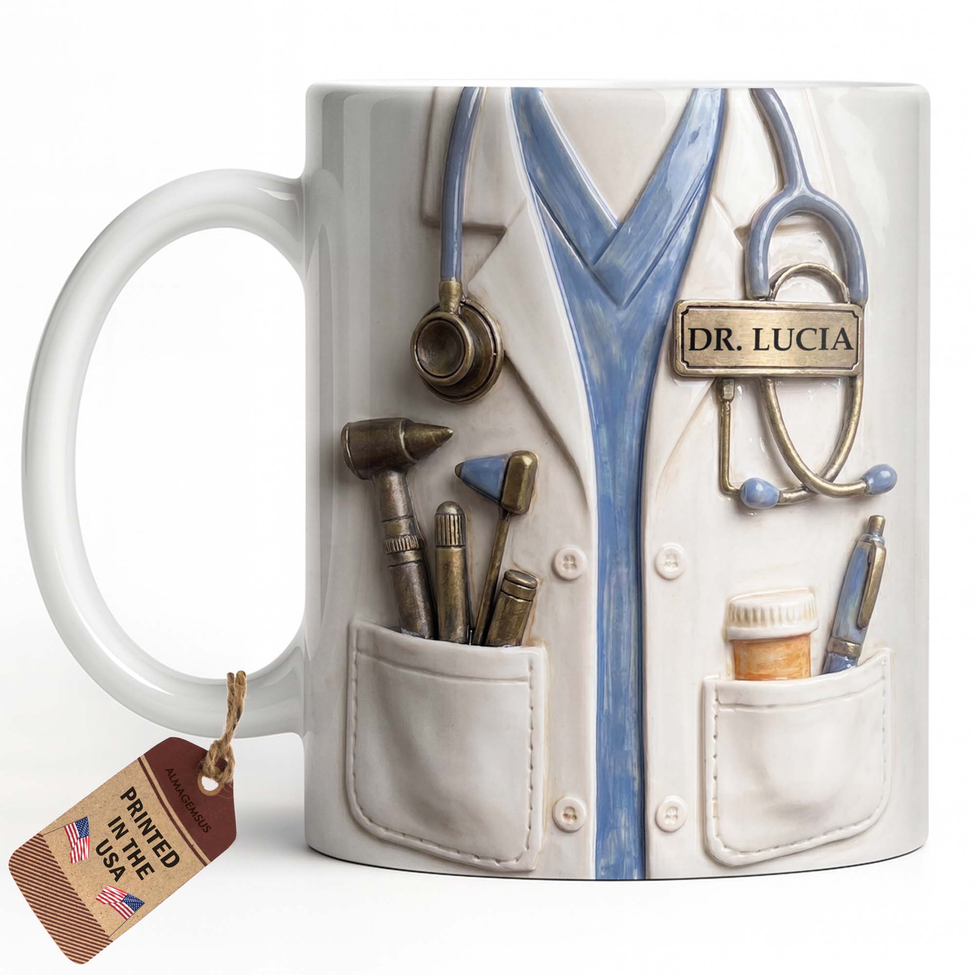 Personalized Doctor Coffee Mug Custom Name Medical Gift Edge-to-edge Mug GradoCreations