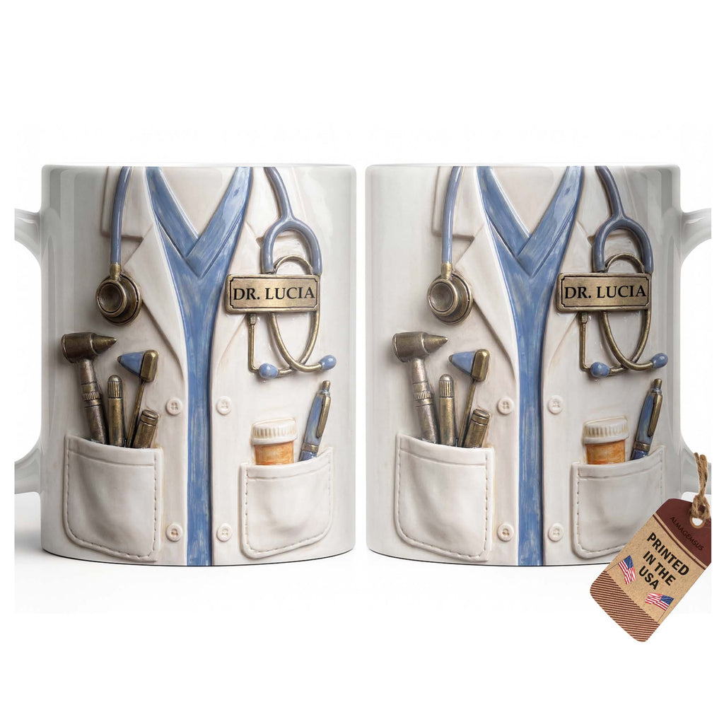 Personalized Doctor Coffee Mug Custom Name Medical Gift Edge-to-edge Mug GradoCreations