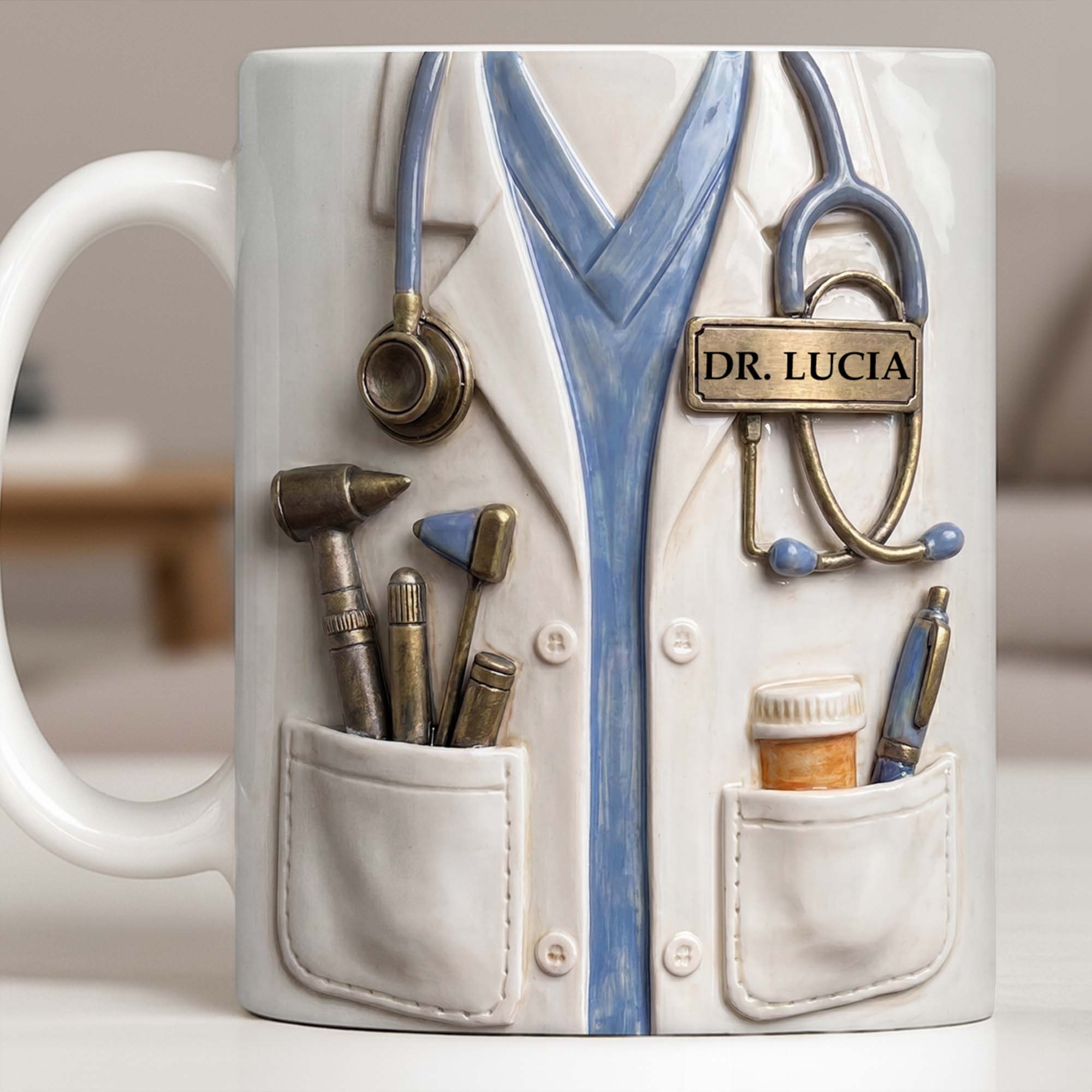 Personalized Doctor Coffee Mug Custom Name Medical Gift Edge-to-edge Mug GradoCreations