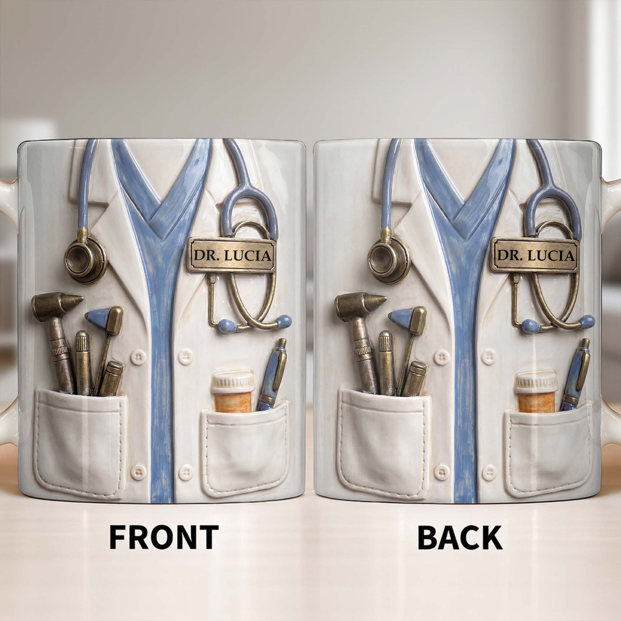 Personalized Doctor Coffee Mug Custom Name Medical Gift Edge-to-edge Mug GradoCreations