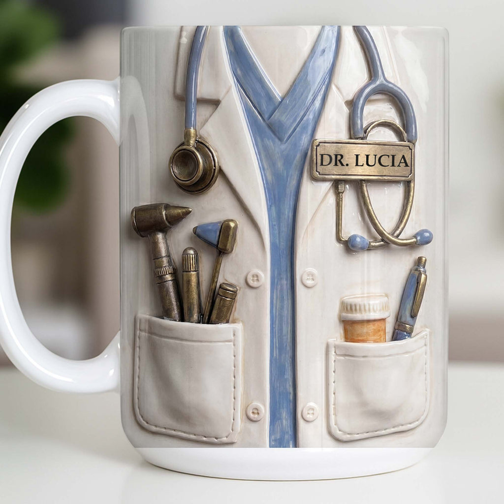 Personalized Doctor Coffee Mug Custom Name Medical Gift Edge-to-edge Mug GradoCreations