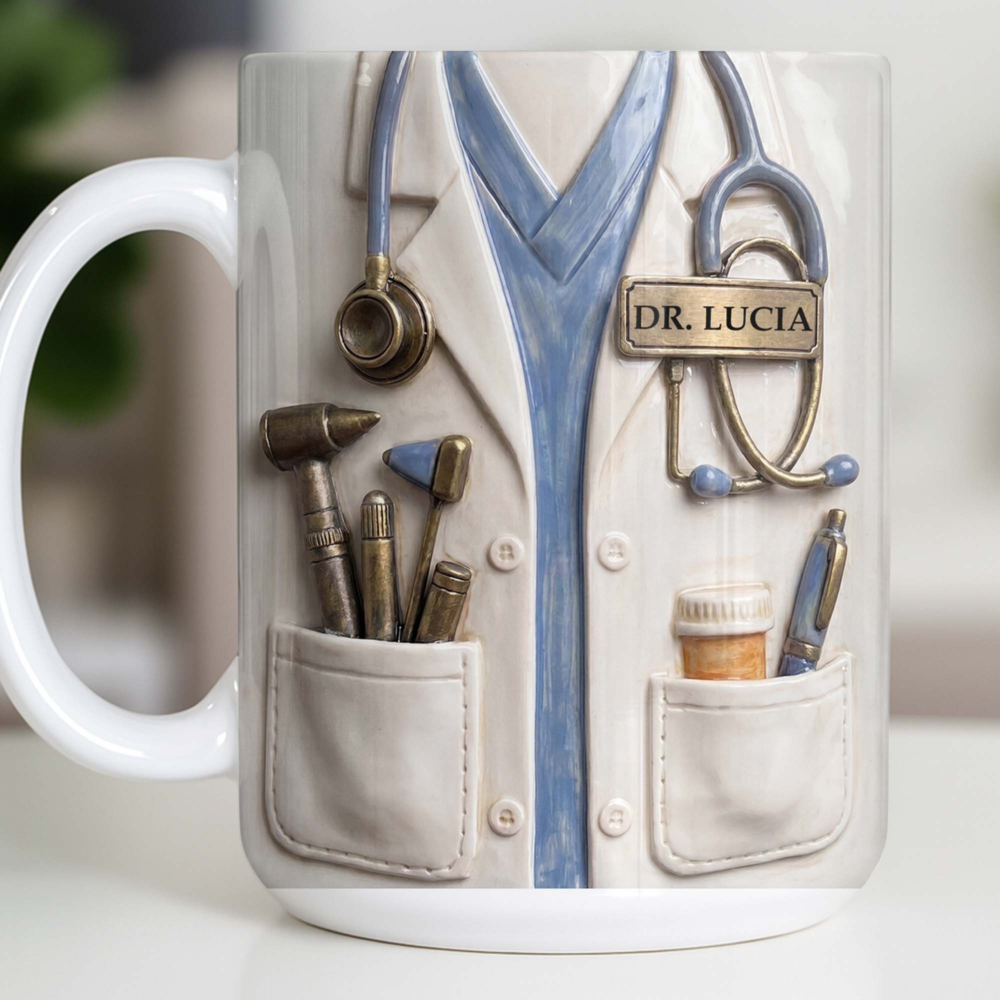 Personalized Doctor Coffee Mug Custom Name Medical Gift Edge-to-edge Mug GradoCreations