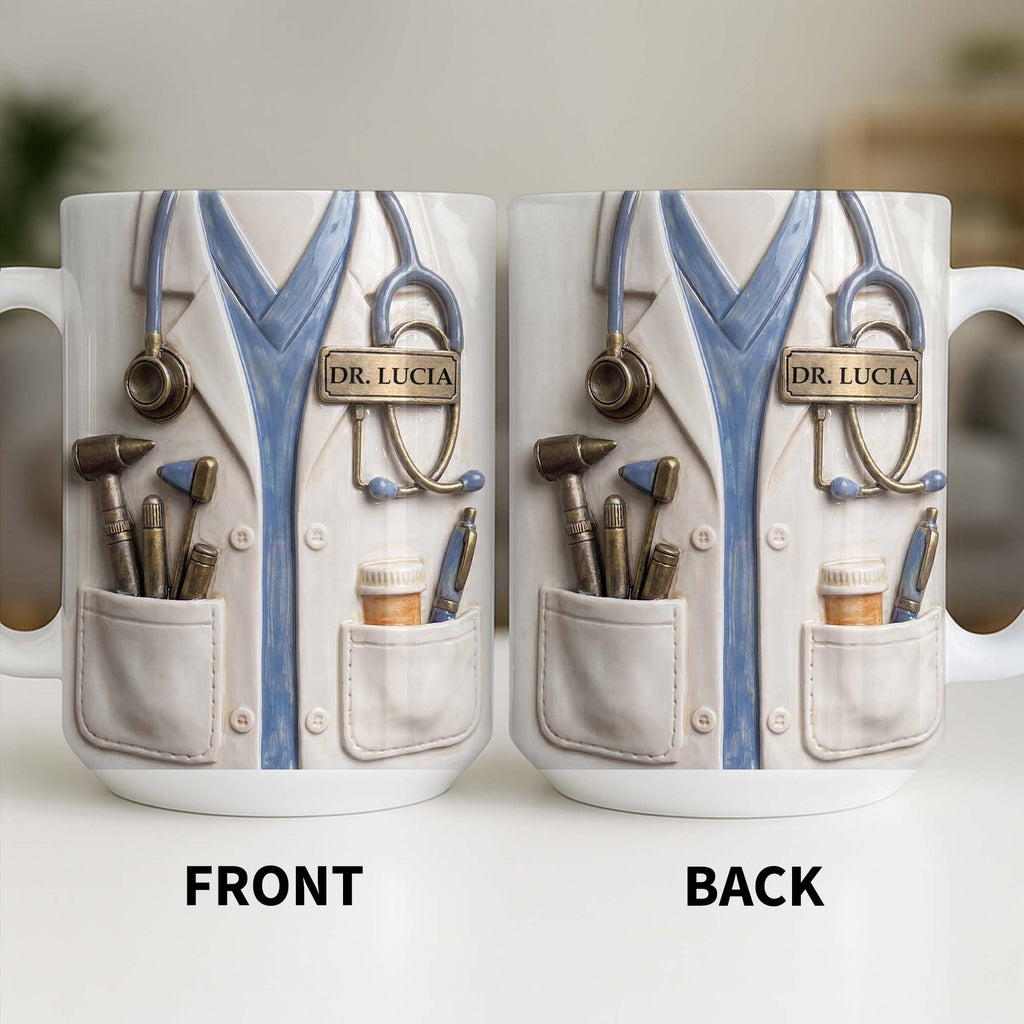 Personalized Doctor Coffee Mug Custom Name Medical Gift Edge-to-edge Mug GradoCreations