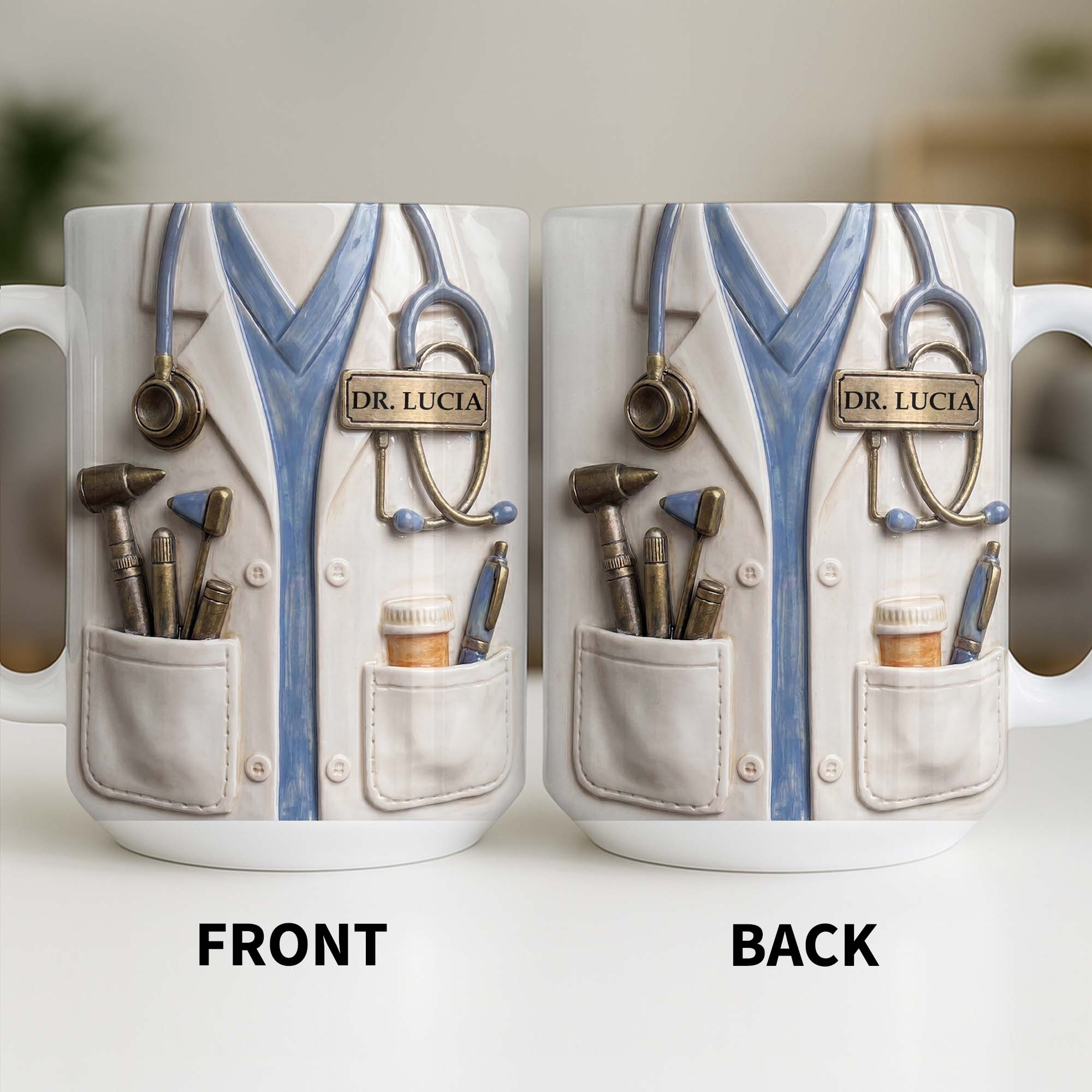 Personalized Doctor Coffee Mug Custom Name Medical Gift Edge-to-edge Mug GradoCreations