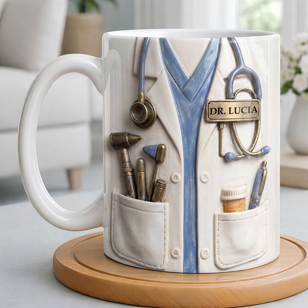 Personalized Doctor Coffee Mug Custom Name Medical Gift Edge-to-edge Mug GradoCreations