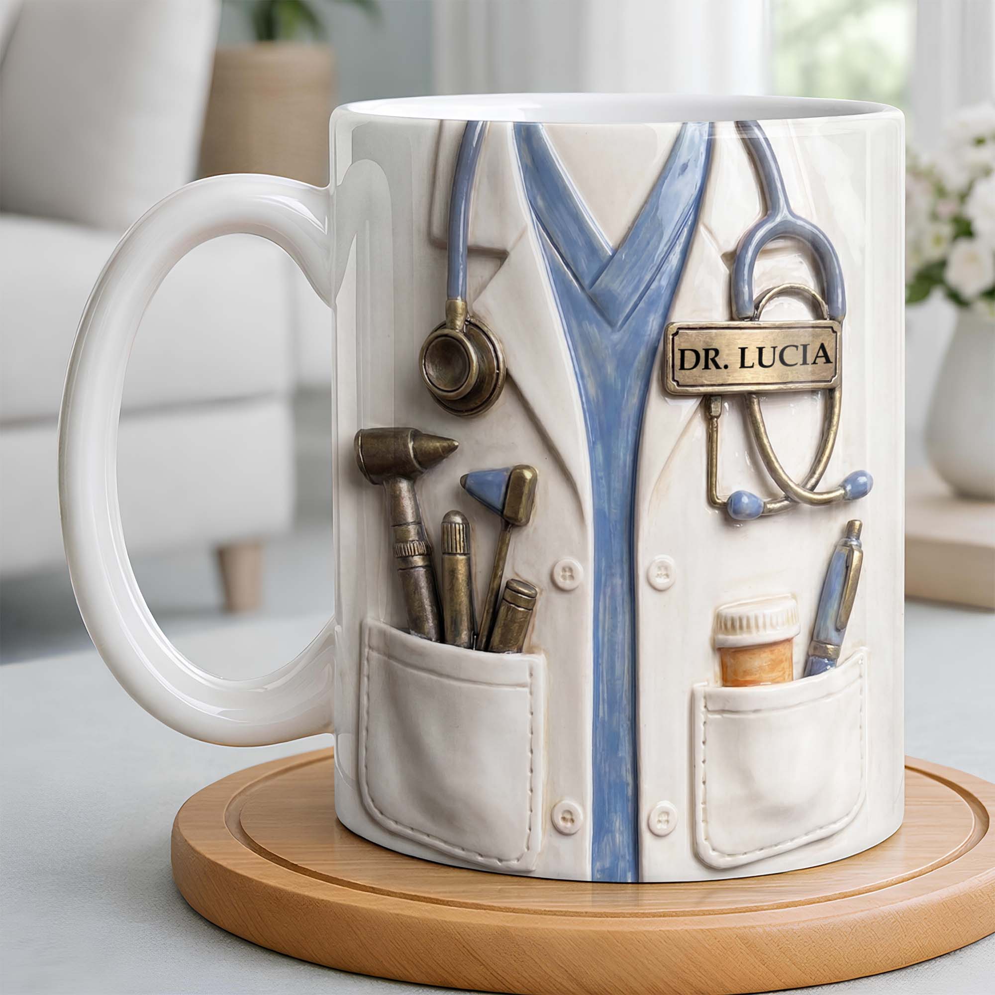 Personalized Doctor Coffee Mug Custom Name Medical Gift Edge-to-edge Mug GradoCreations