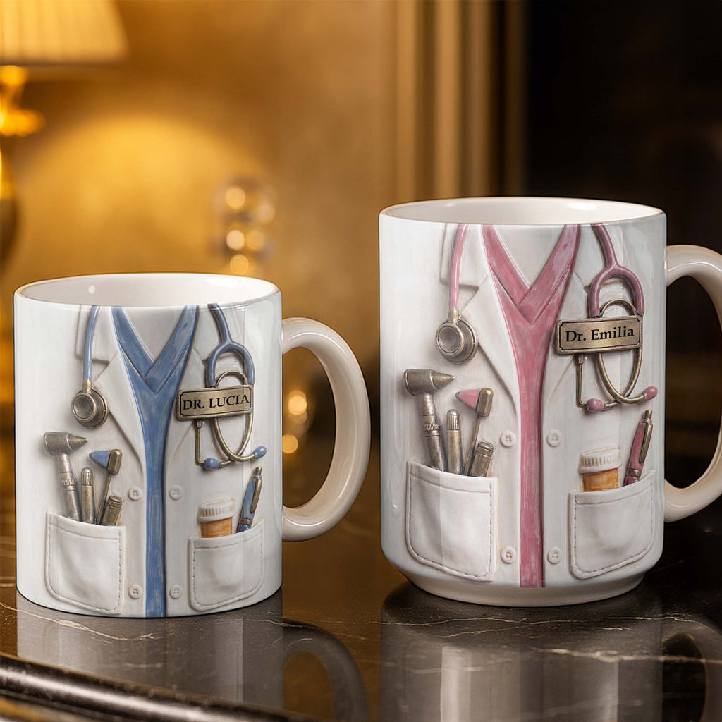 Personalized Doctor Coffee Mug Custom Name Medical Gift Edge-to-edge Mug GradoCreations