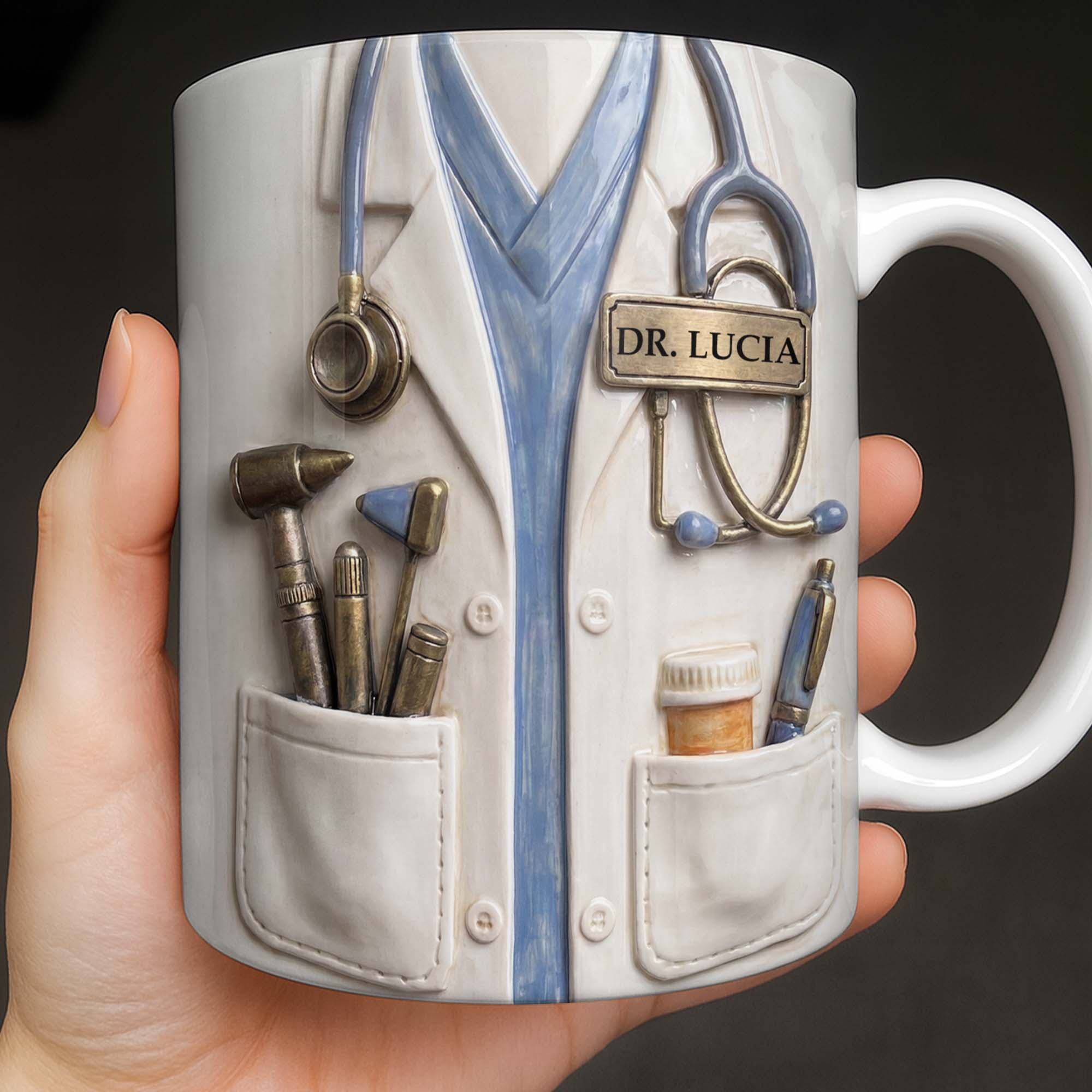 Personalized Doctor Coffee Mug Custom Name Medical Gift Edge-to-edge Mug GradoCreations