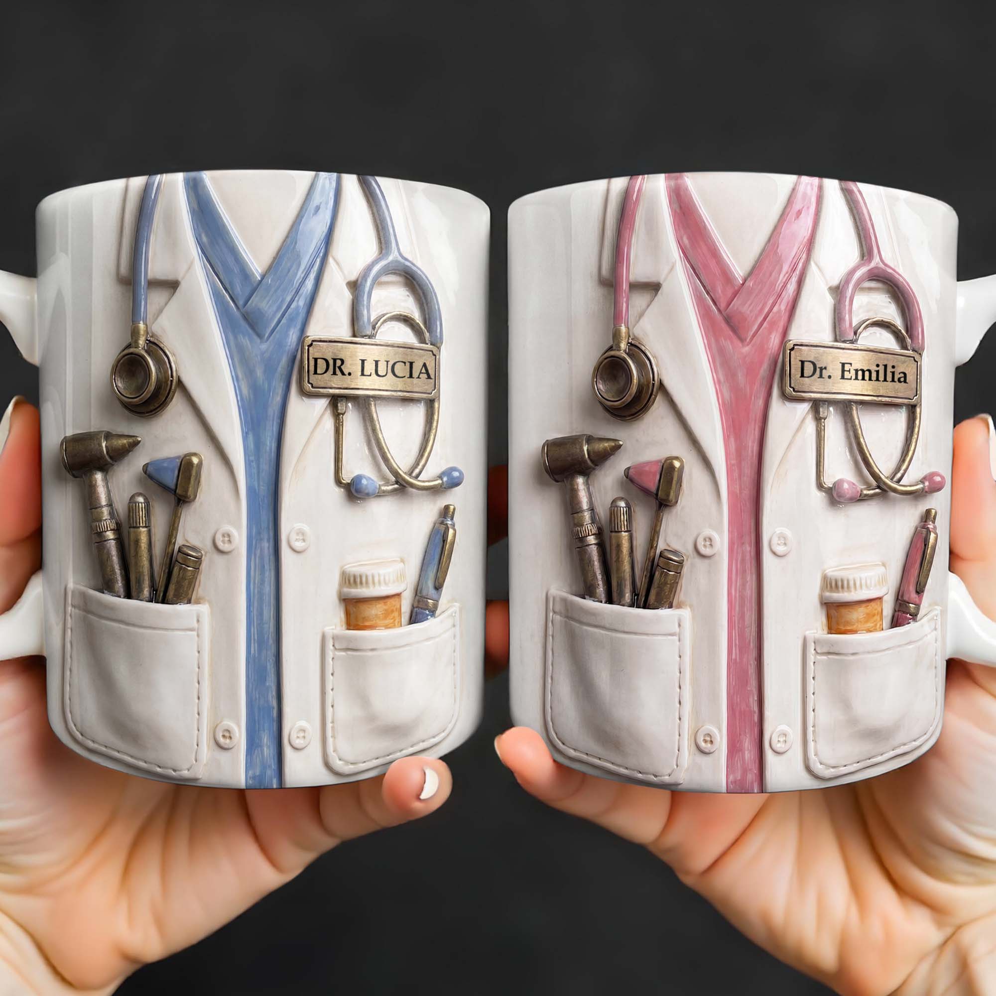 Personalized Doctor Coffee Mug Custom Name Medical Gift Edge-to-edge Mug GradoCreations