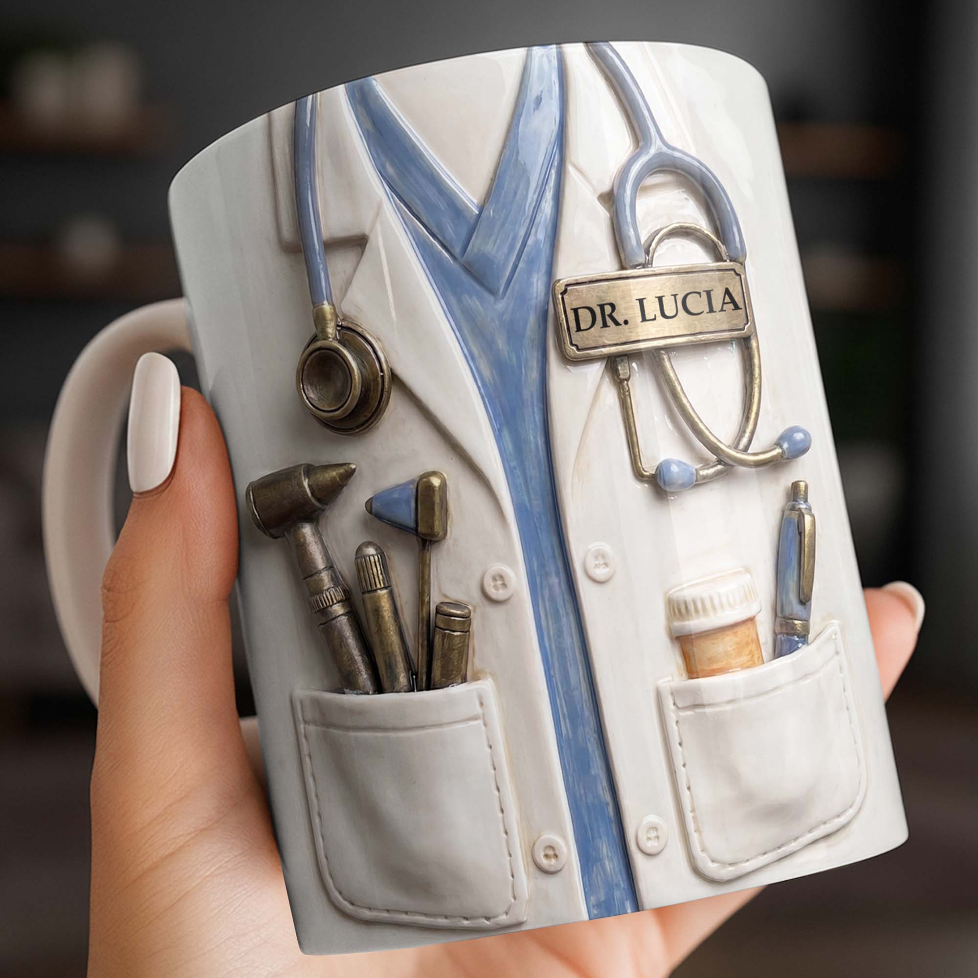 Personalized Doctor Coffee Mug Custom Name Medical Gift Edge-to-edge Mug GradoCreations