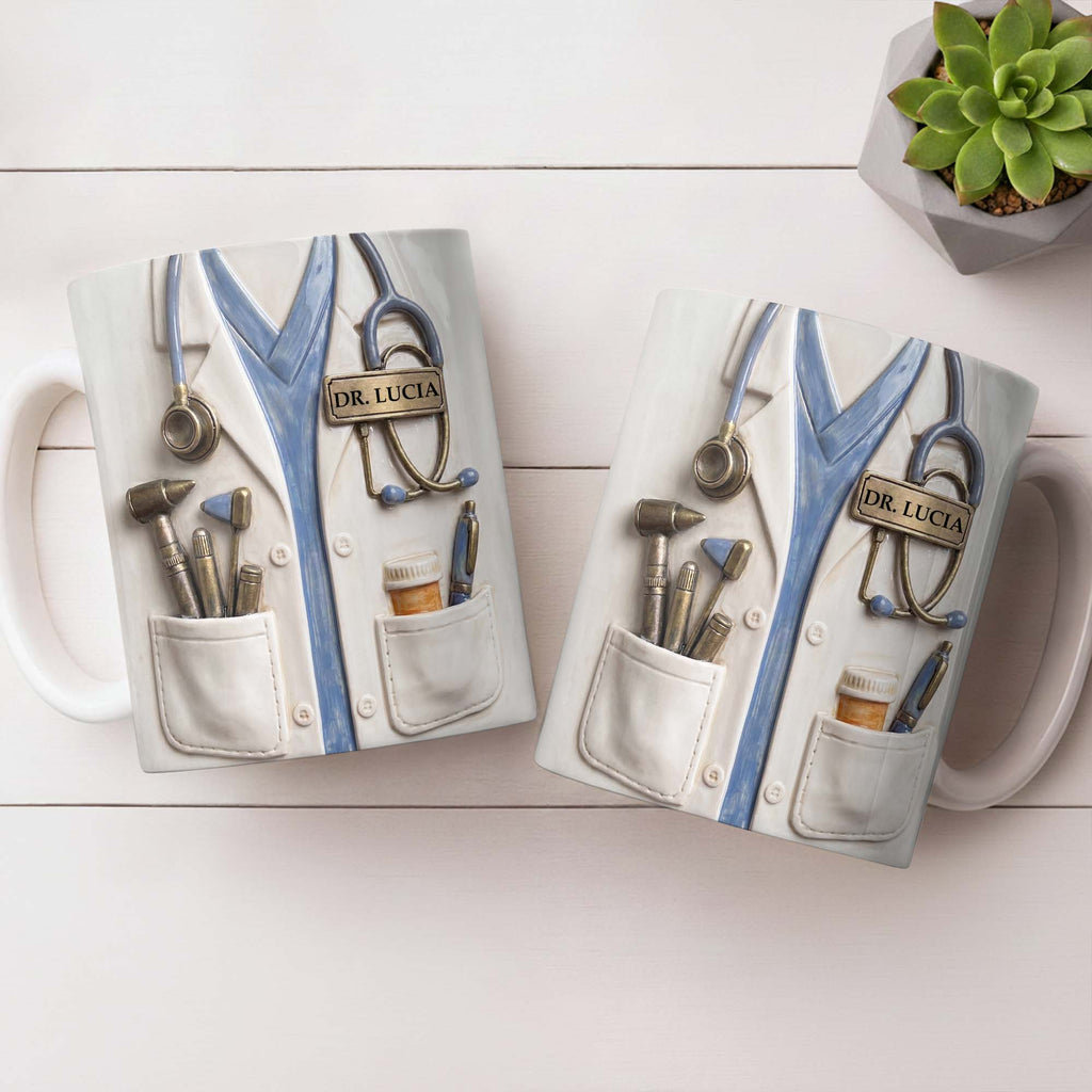 Personalized Doctor Coffee Mug Custom Name Medical Gift Edge-to-edge Mug GradoCreations