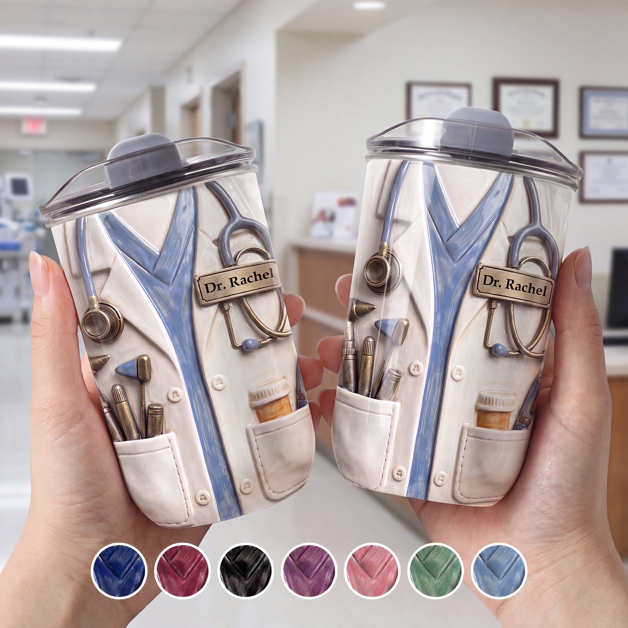 Personalized 10oz Stainless Steel Tumbler for Doctors - Custom Name Gift 10oz tumbler GradoCreations