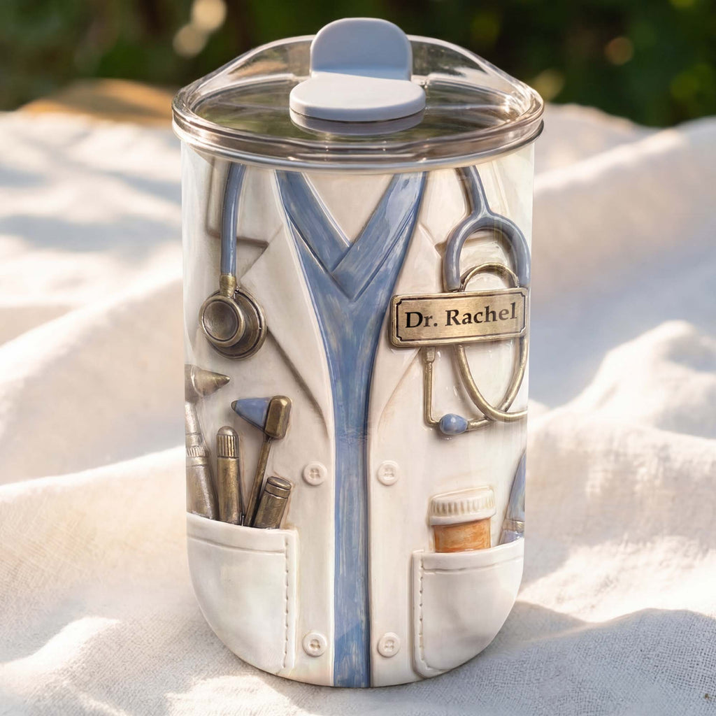 Personalized 10oz Stainless Steel Tumbler for Doctors - Custom Name Gift 10oz tumbler GradoCreations