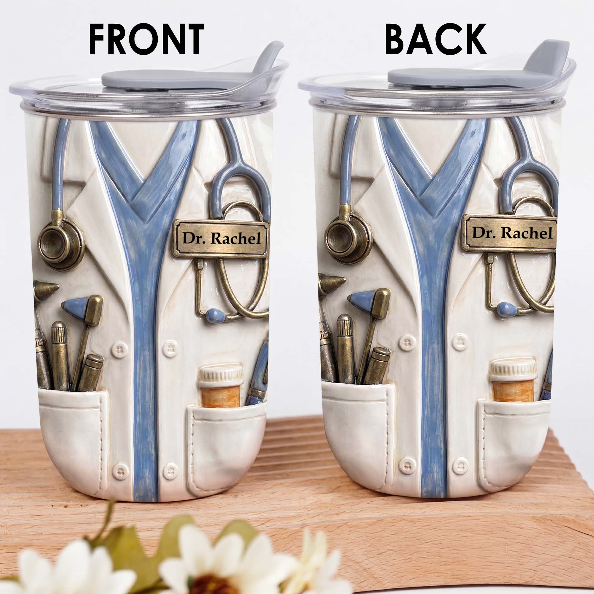 Personalized 10oz Stainless Steel Tumbler for Doctors - Custom Name Gift 10oz tumbler GradoCreations