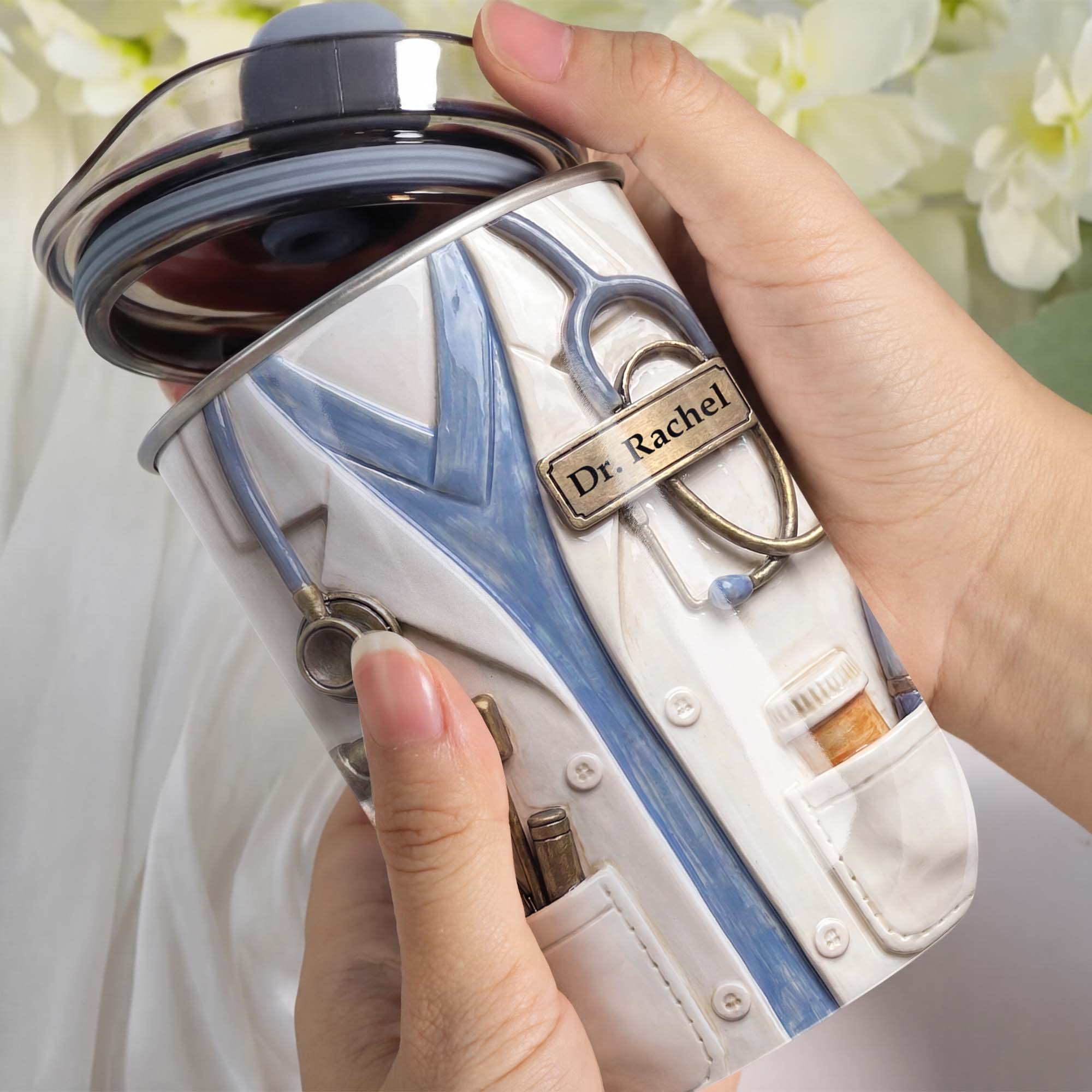 Personalized 10oz Stainless Steel Tumbler for Doctors - Custom Name Gift 10oz tumbler GradoCreations