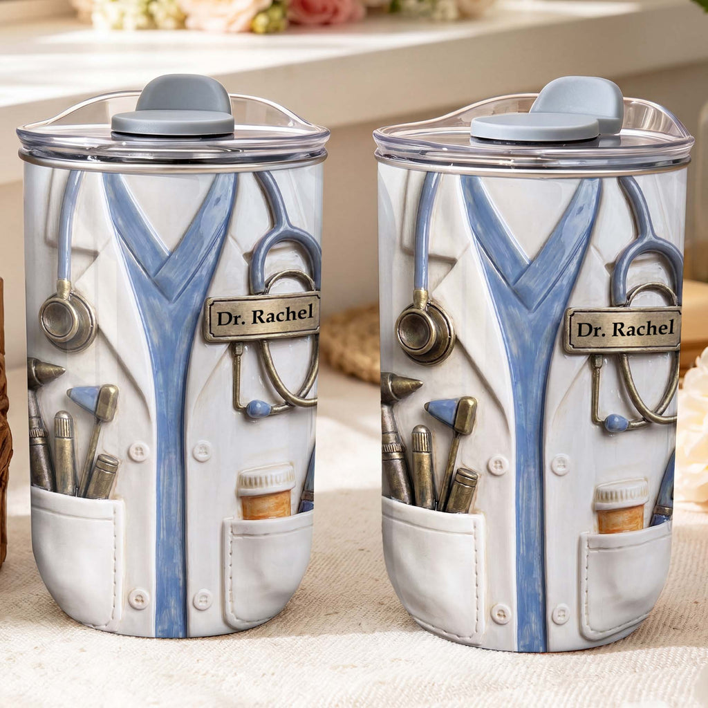 Personalized 10oz Stainless Steel Tumbler for Doctors - Custom Name Gift 10oz tumbler GradoCreations