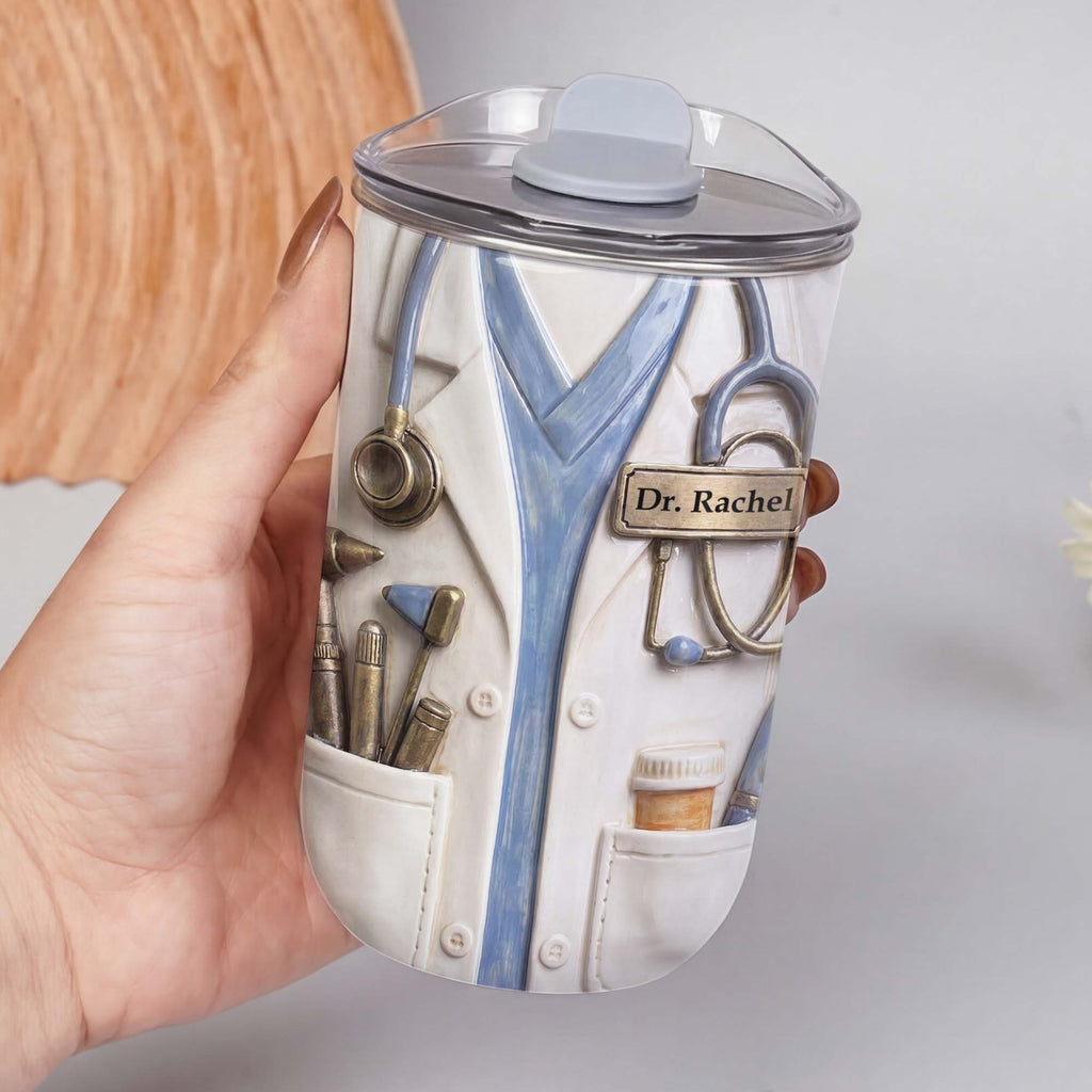 Personalized 10oz Stainless Steel Tumbler for Doctors - Custom Name Gift 10oz tumbler GradoCreations