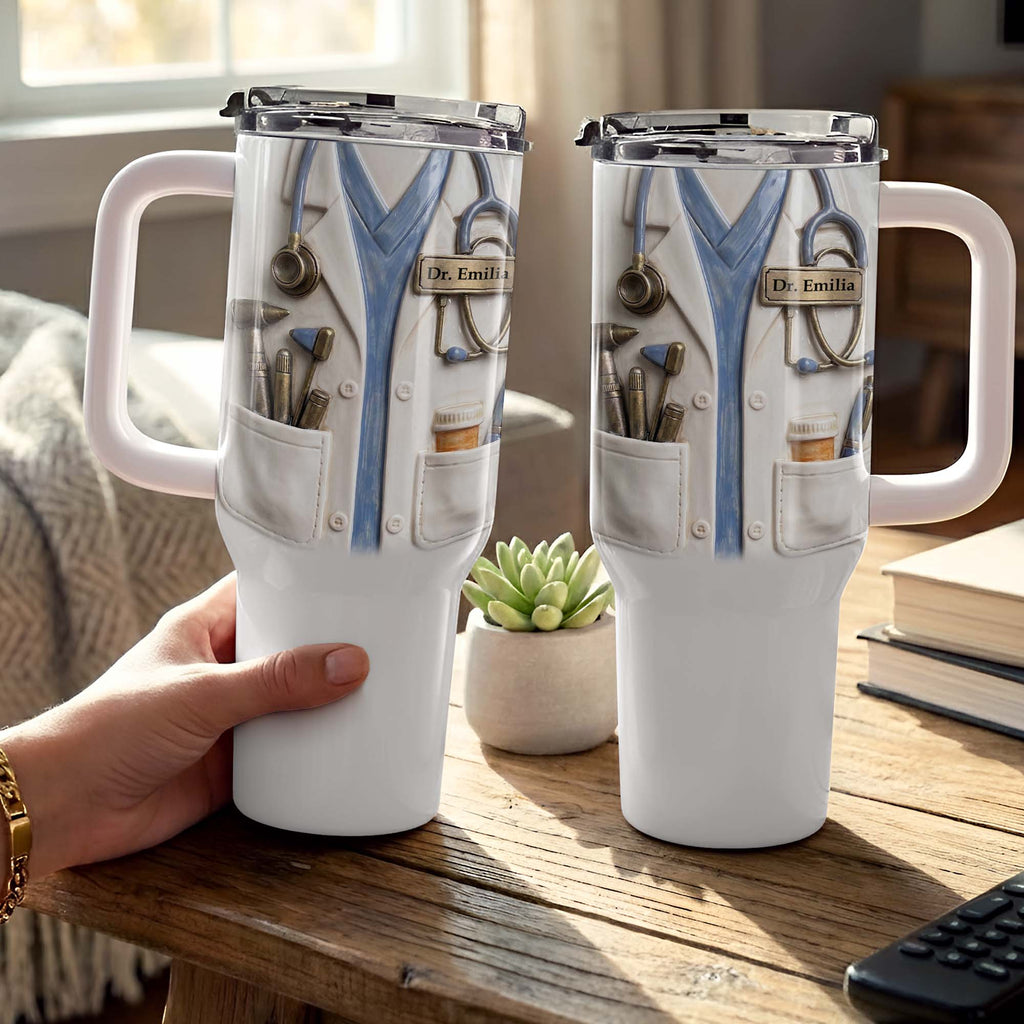 Personalized 40oz Tumbler Custom Name Doctor Gift for Her 40oz Tumbler GradoCreations