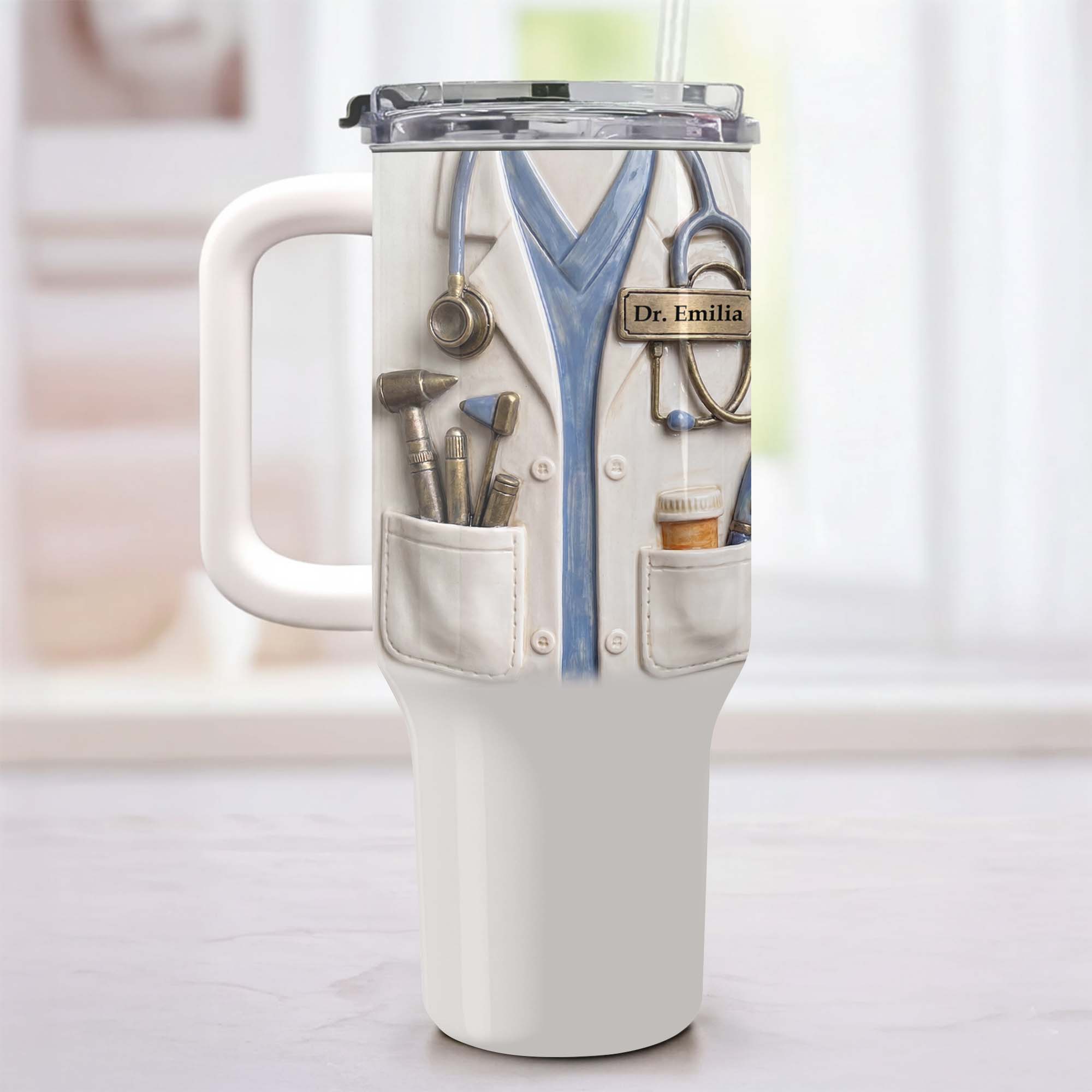 Personalized 40oz Tumbler Custom Name Doctor Gift for Her 40oz Tumbler GradoCreations
