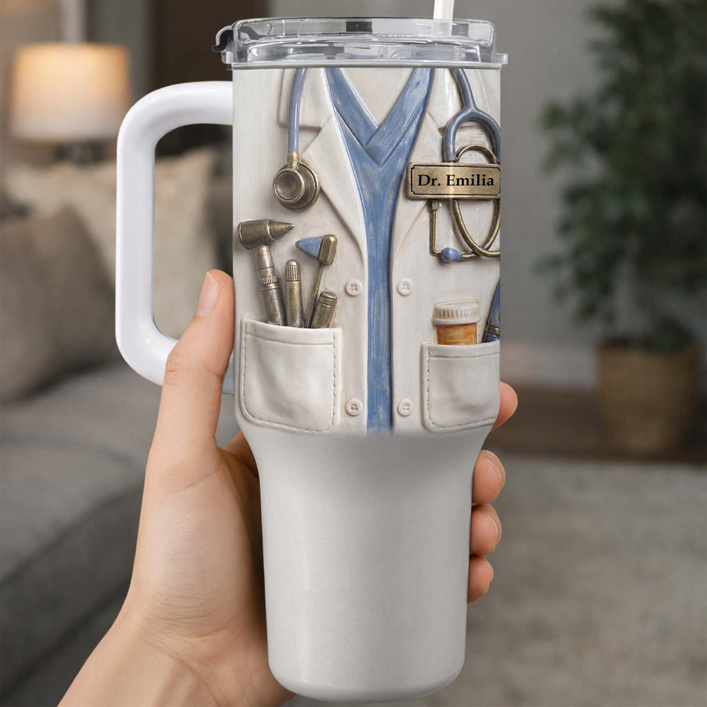 Personalized 40oz Tumbler Custom Name Doctor Gift for Her 40oz Tumbler GradoCreations