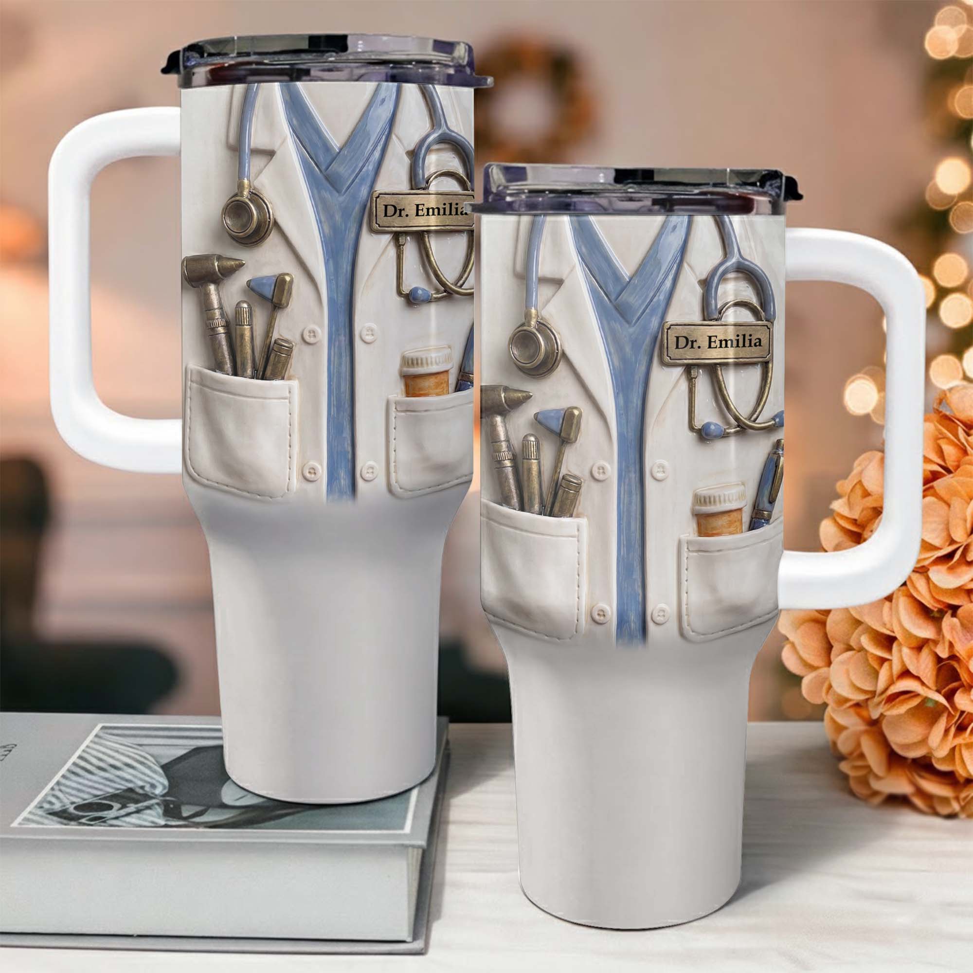 Personalized 40oz Tumbler Custom Name Doctor Gift for Her 40oz Tumbler GradoCreations