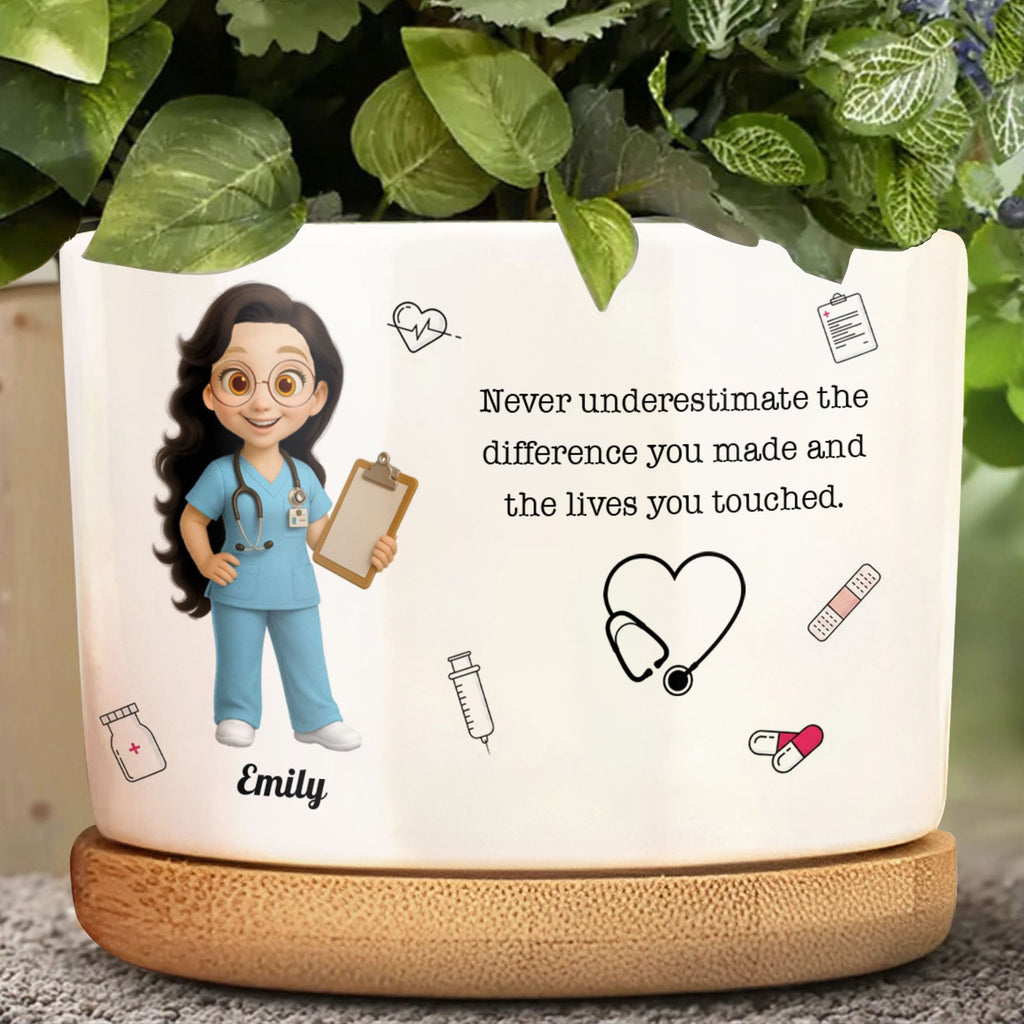 Personalized Ceramic Plant Pot for Nurse Medical Decor Gift Ceramic Plant Pot GradoCreations