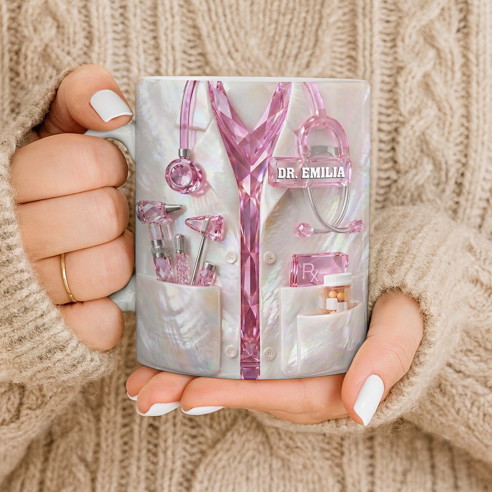 Personalized Doctor Mug Custom Name Gift for Physician Edge-to-edge Mug GradoCreations