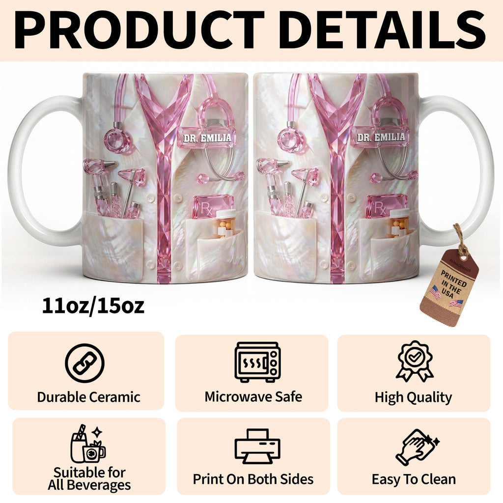 Personalized Doctor Mug Custom Name Gift for Physician Edge-to-edge Mug GradoCreations