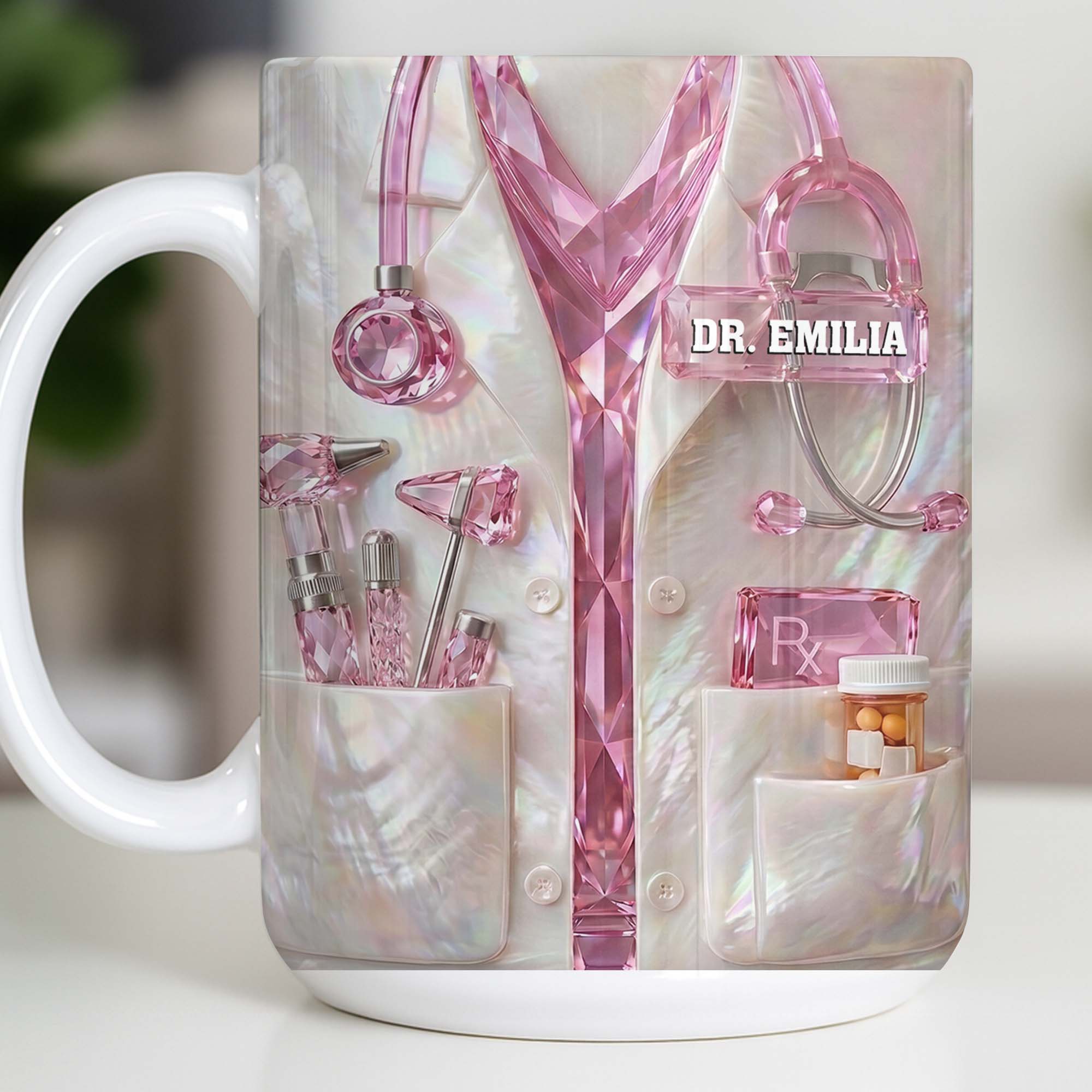 Personalized Doctor Mug Custom Name Gift for Physician Edge-to-edge Mug GradoCreations